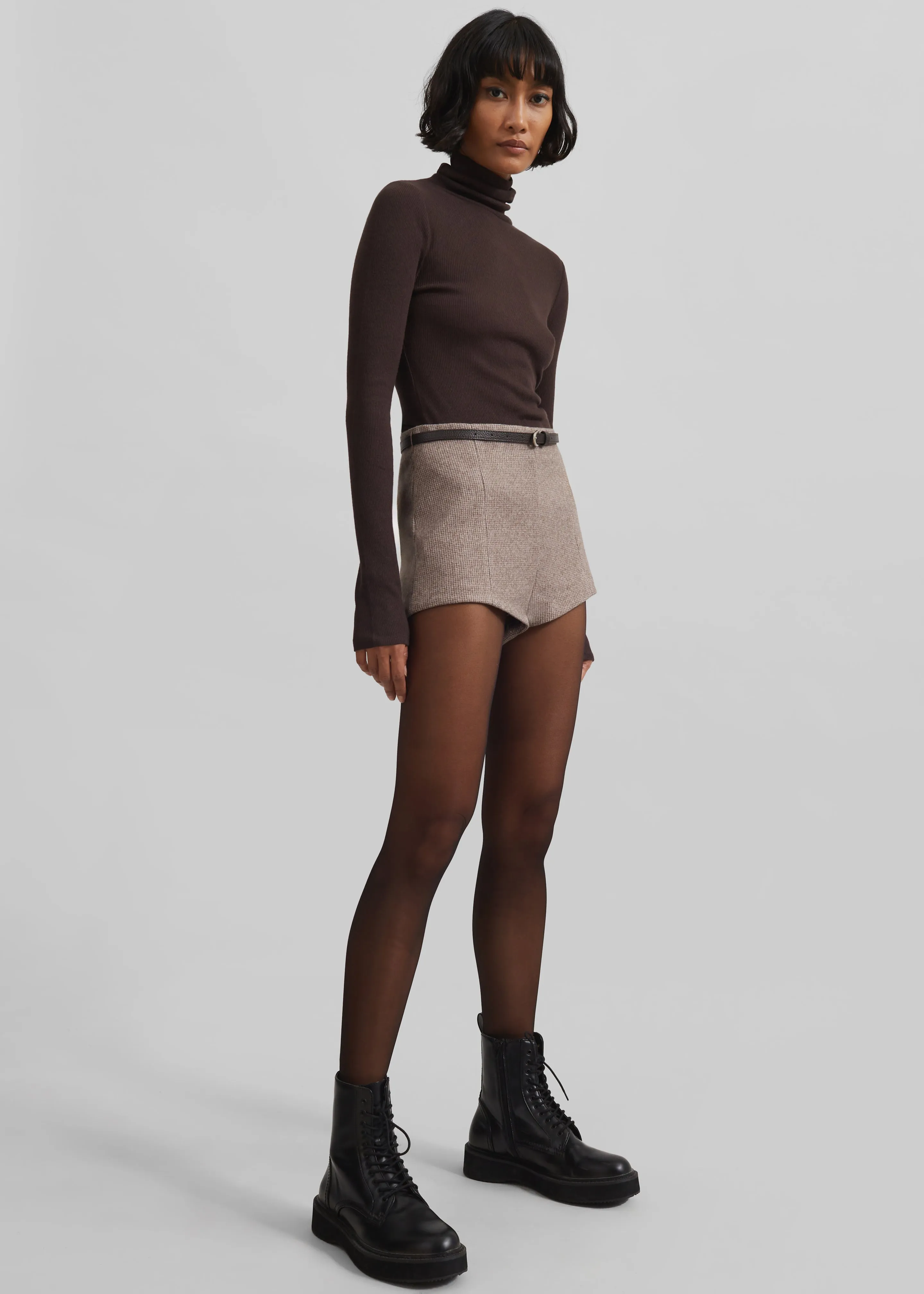 Mevra Houndstooth Hot Pants - Light Brown sold by Frankie Shop product image thumbnail 2