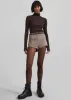 Mevra Houndstooth Hot Pants - Light Brown sold by Frankie Shop
