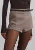 Mevra Houndstooth Hot Pants - Light Brown sold by Frankie Shop
