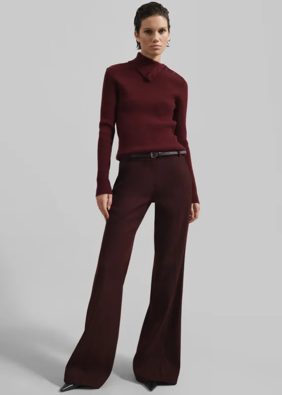 Castel Bootcut Pants - Burgundy sold by Frankie Shop