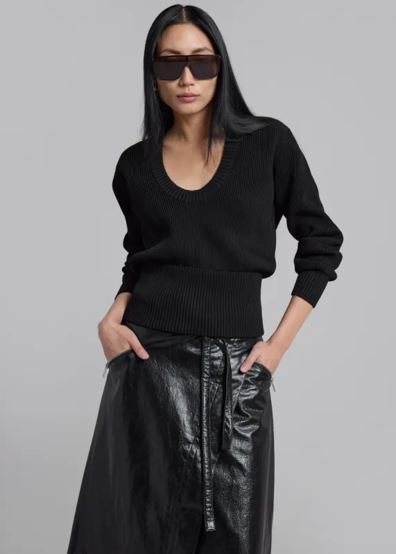 Coperni Knitted Long Sleeved Top - Black sold by Frankie Shop