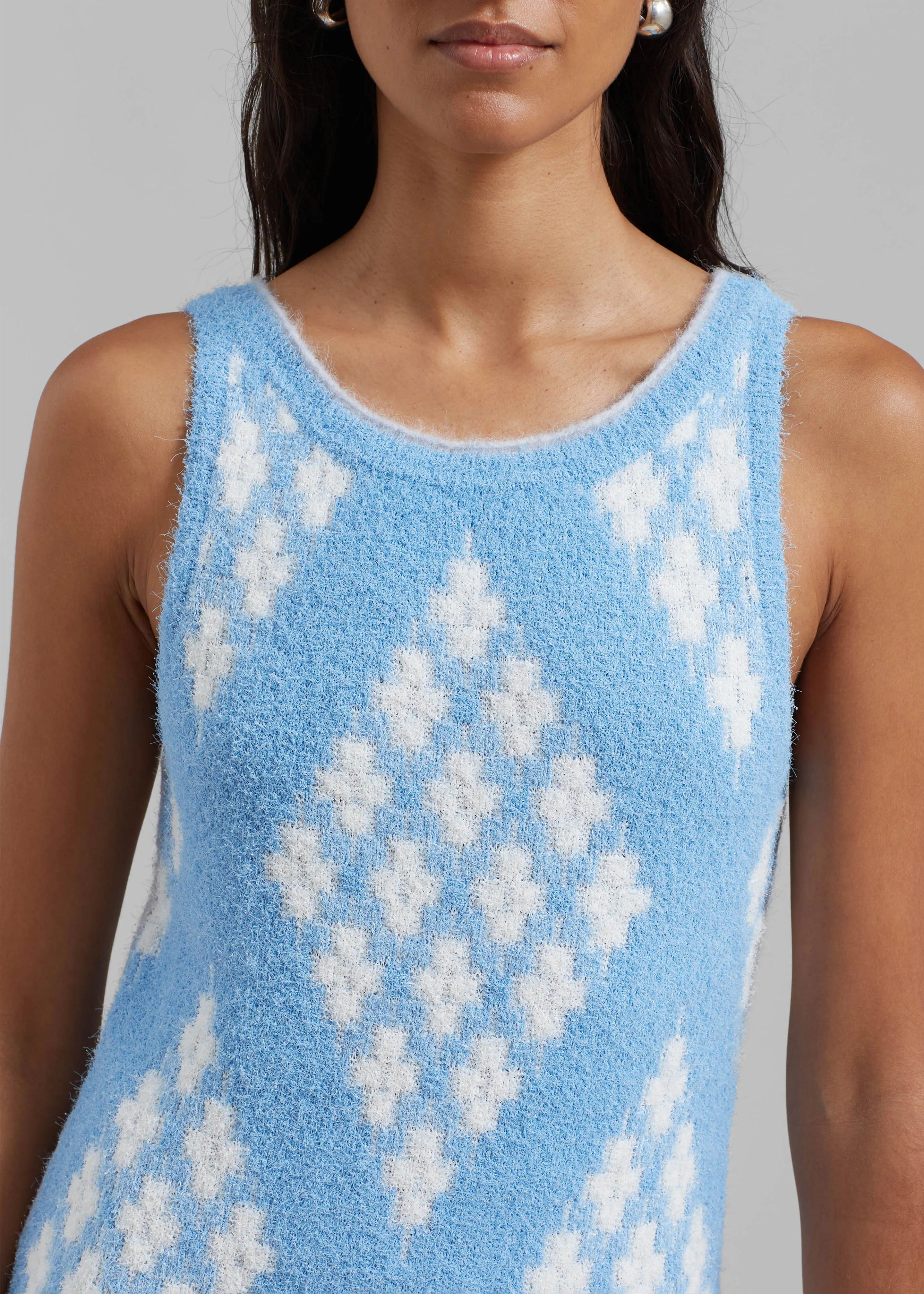 3.1 Phillip Lim Argyle Jacquard Sleeveless Mini Dress - Hudson Blue/Multi sold by Frankie Shop product image thumbnail 3