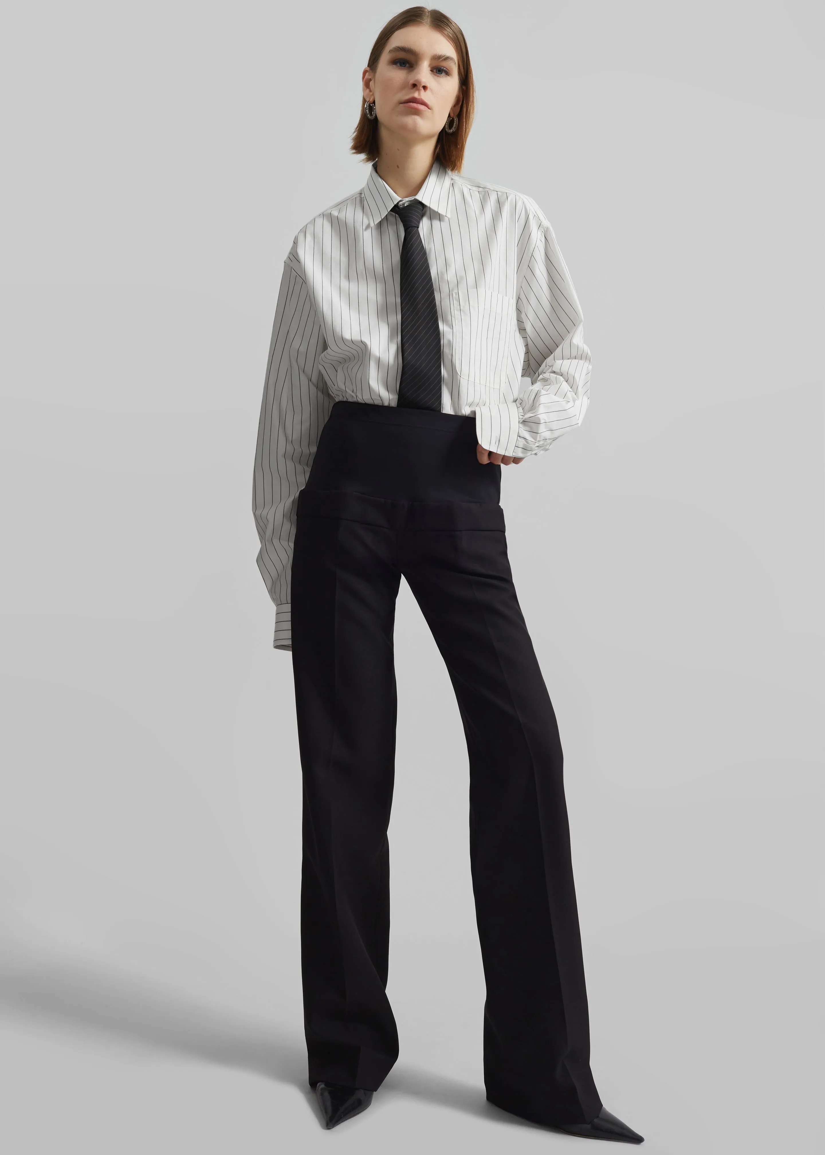 Toria Cotton Shirt - White/Black Stripe sold by Frankie Shop product image thumbnail 4