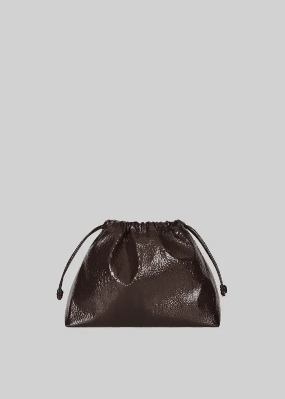 Morgan Crackled Faux Leather Small Pouch - Brown sold by Frankie Shop