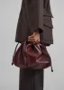Morgan Crackled Faux Leather Small Pouch - Burgundy sold by Frankie Shop