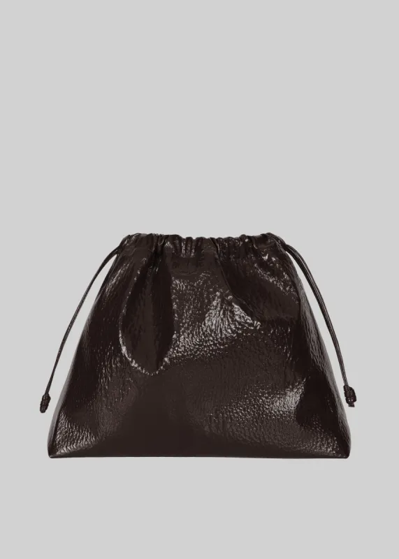 Morgan Crackled Faux Leather Large Pouch - Brown sold by Frankie Shop