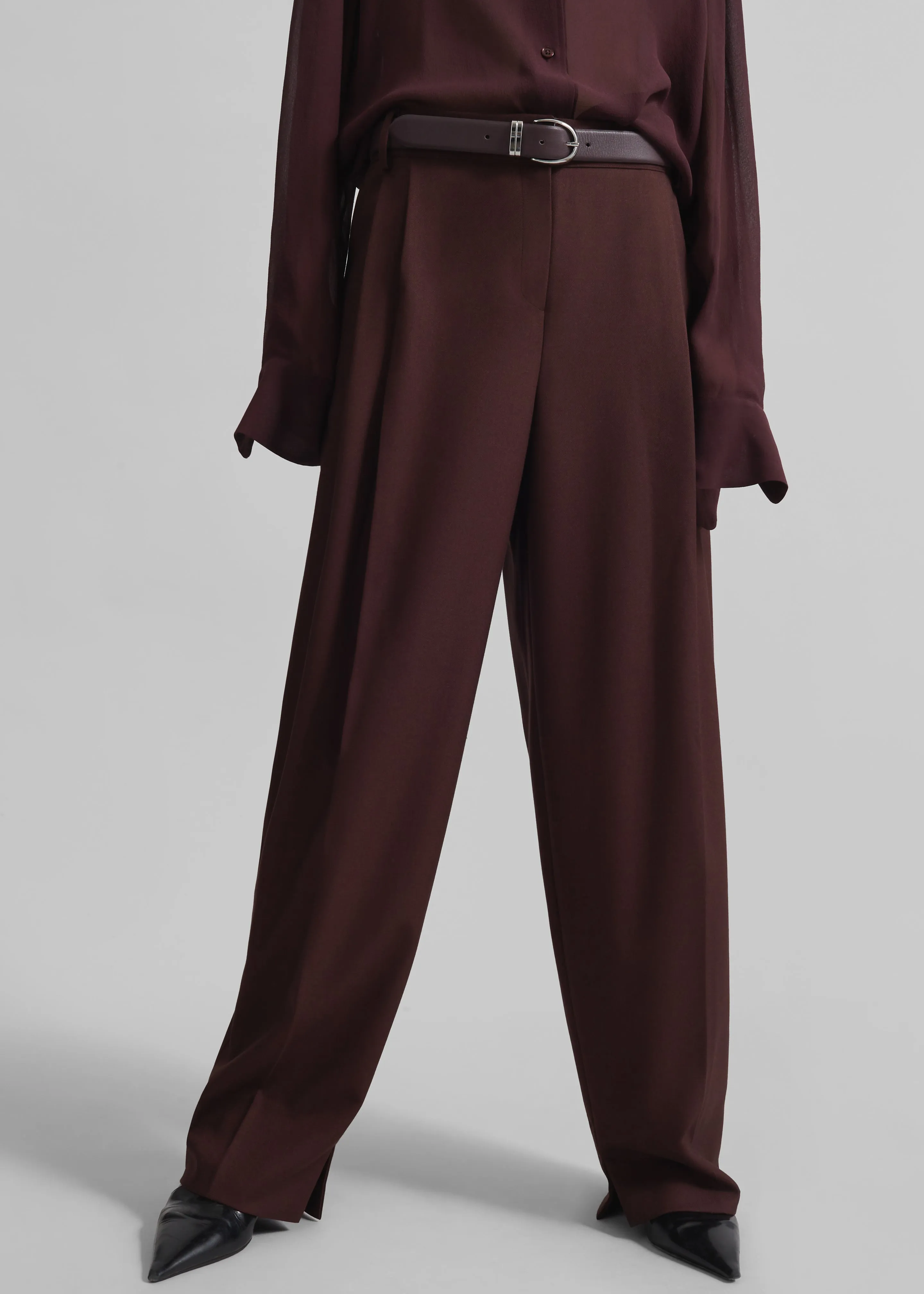 Durham Pleated Trousers - Burgundy sold by Frankie Shop product image thumbnail 2