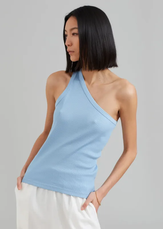 Róhe Asymmetric Rib Top - Sky sold by Frankie Shop