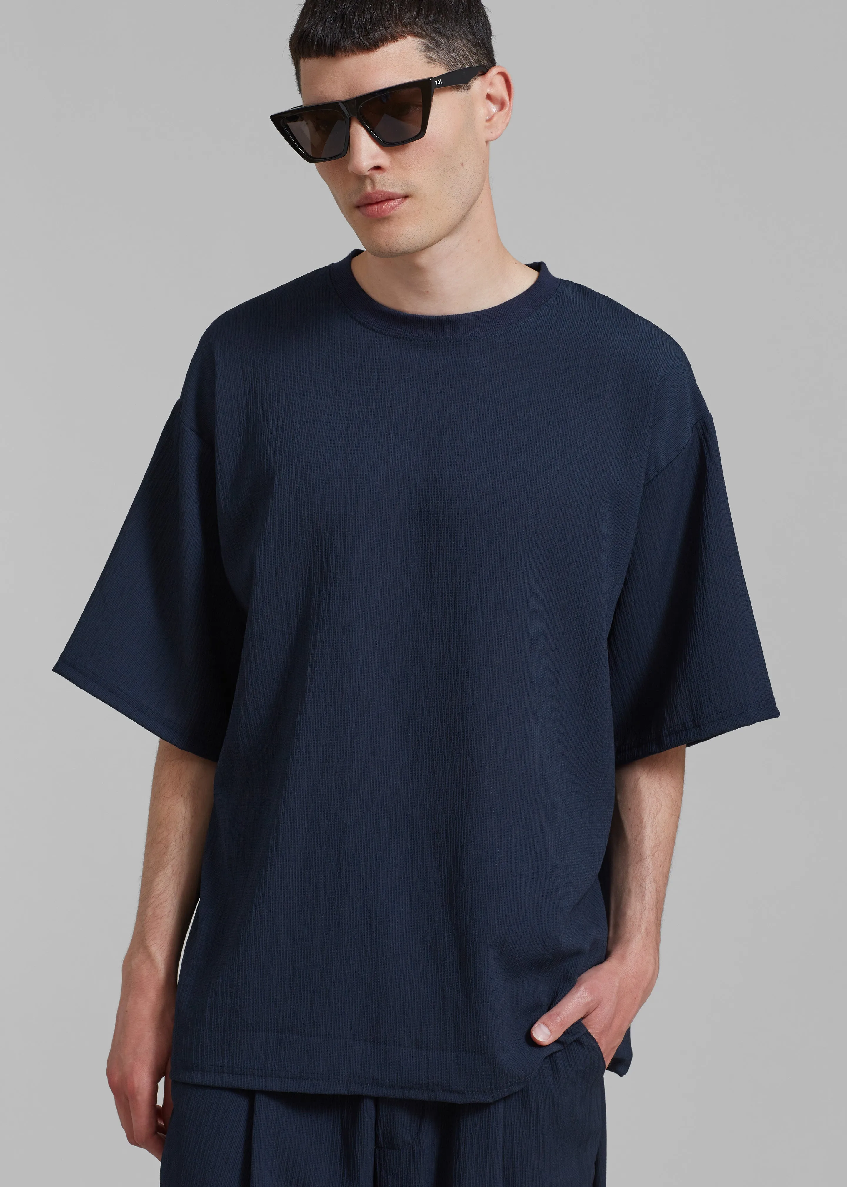 Eliott Crinkle Tee - Navy sold by Frankie Shop product image thumbnail 4