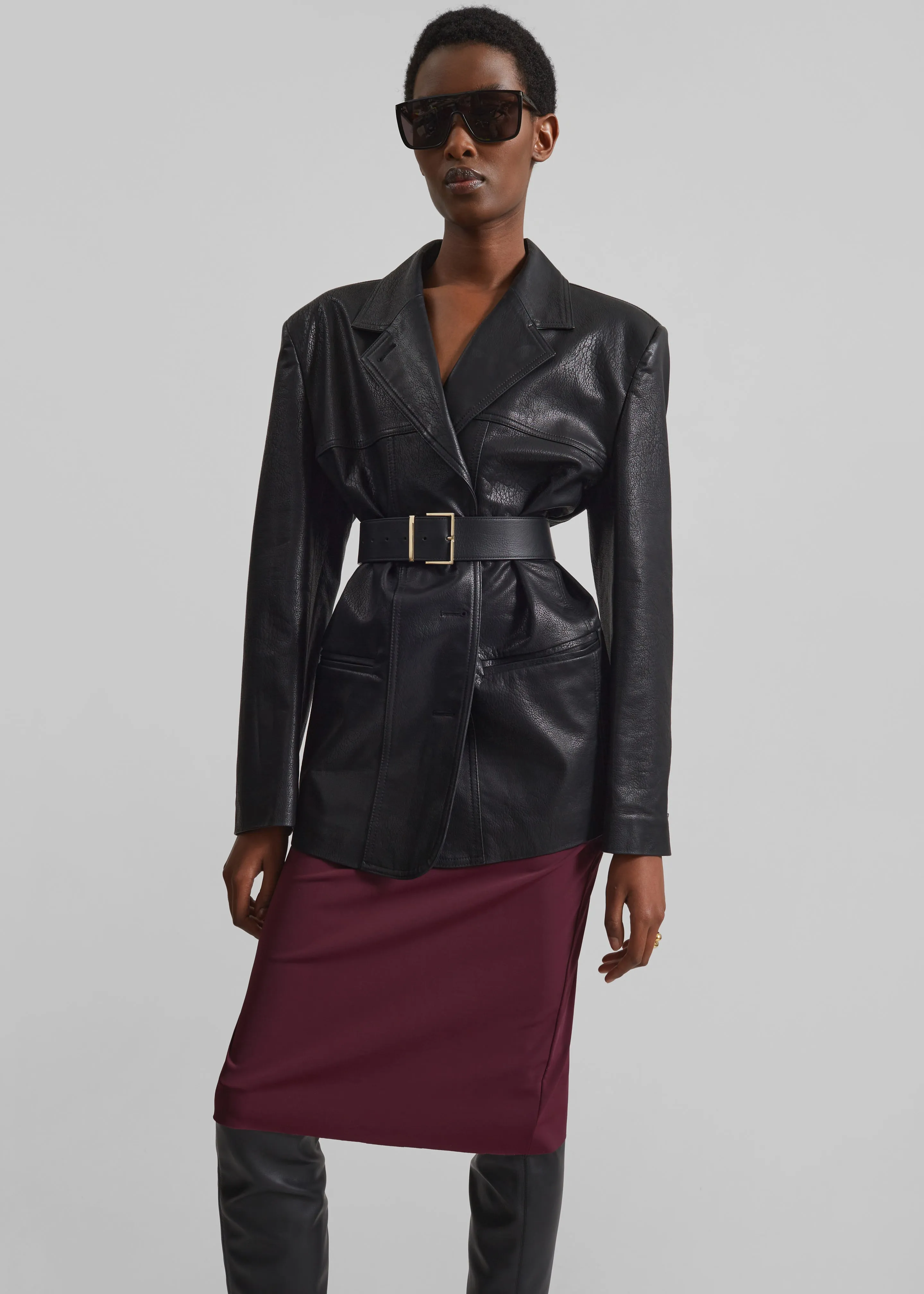 Windham Faux Leather Blazer - Black sold by Frankie Shop product image thumbnail 4