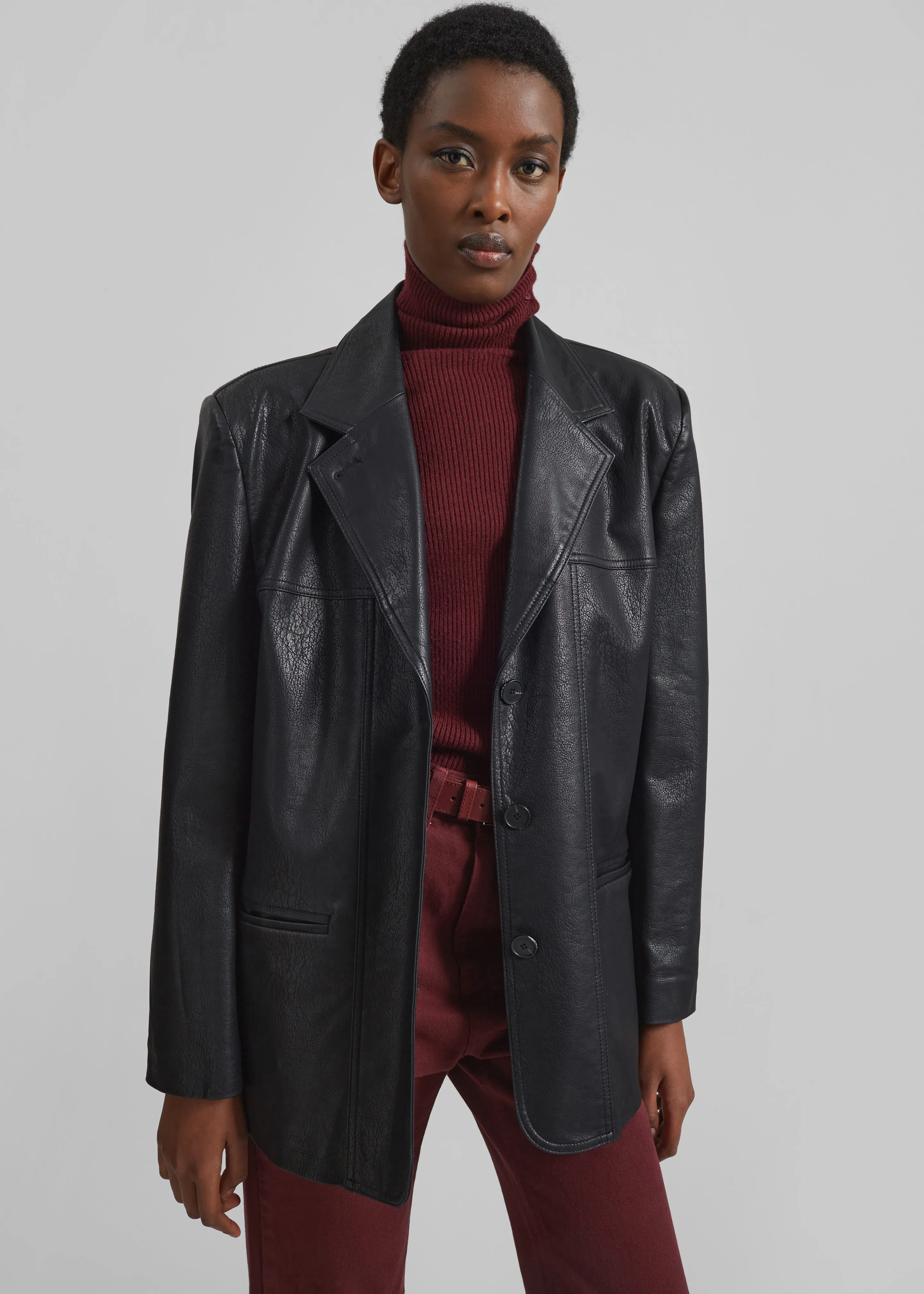 Windham Faux Leather Blazer - Black sold by Frankie Shop product image thumbnail 2