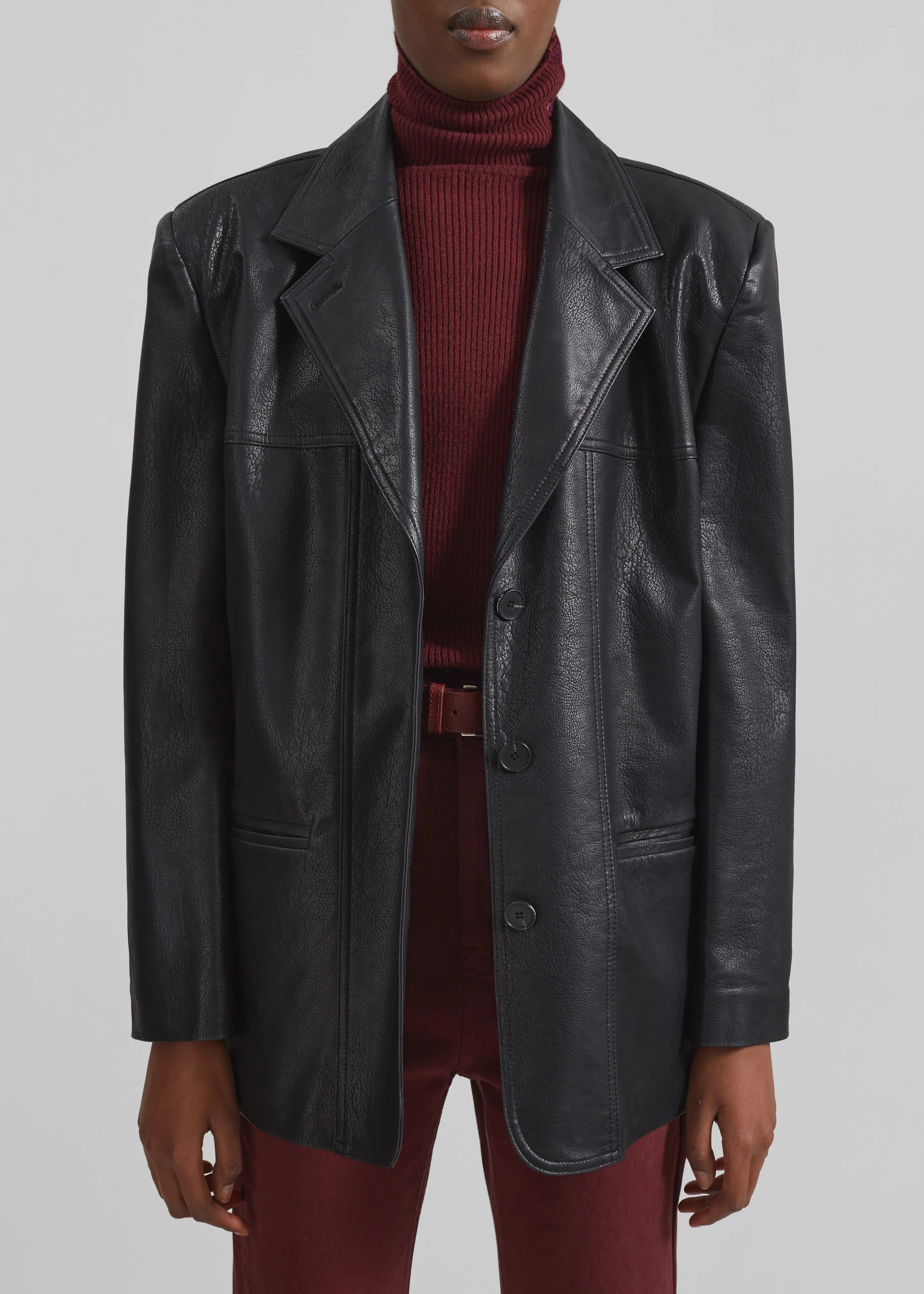Windham Faux Leather Blazer - Black sold by Frankie Shop product image thumbnail 5
