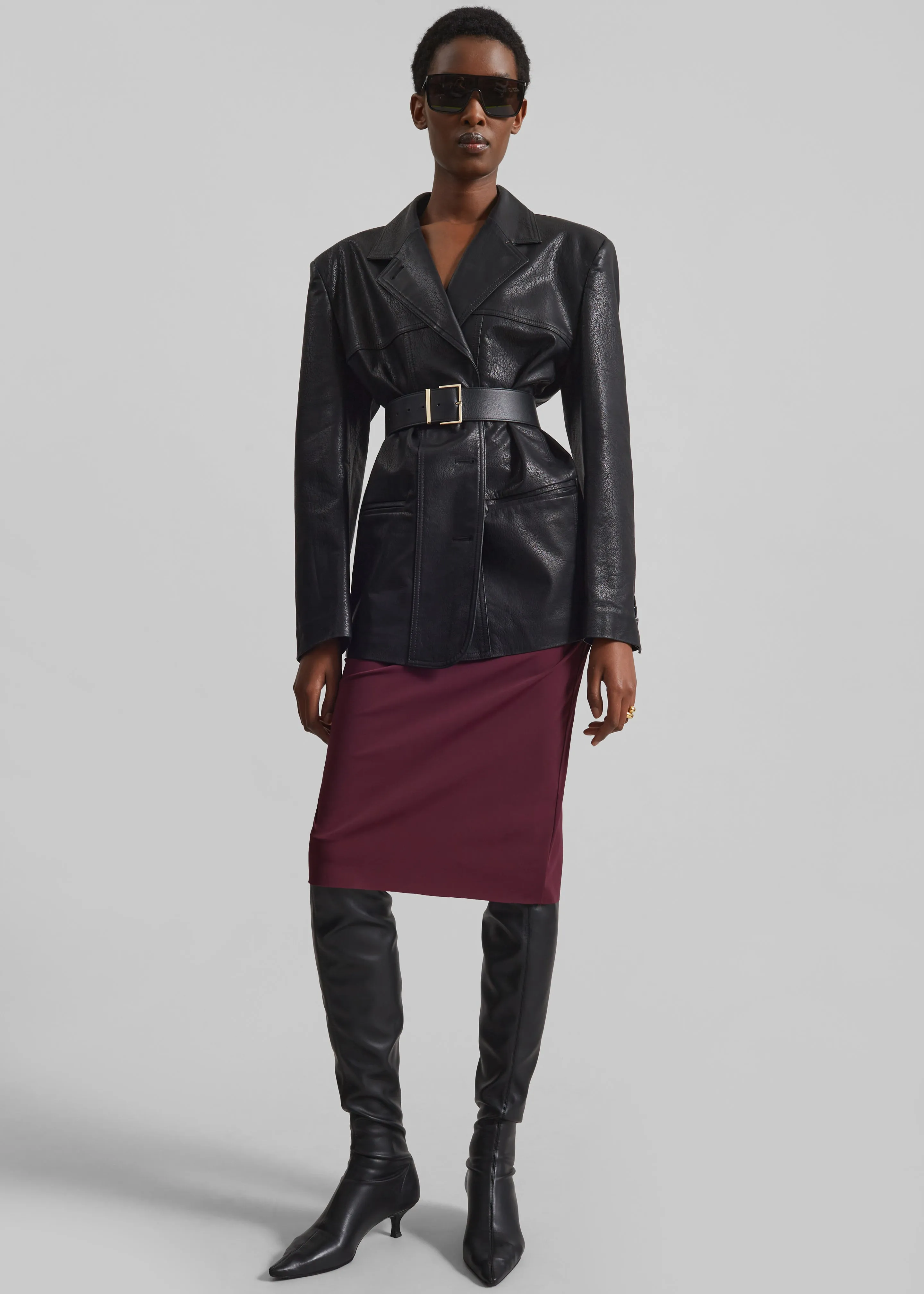 Windham Faux Leather Blazer - Black sold by Frankie Shop product image thumbnail 3