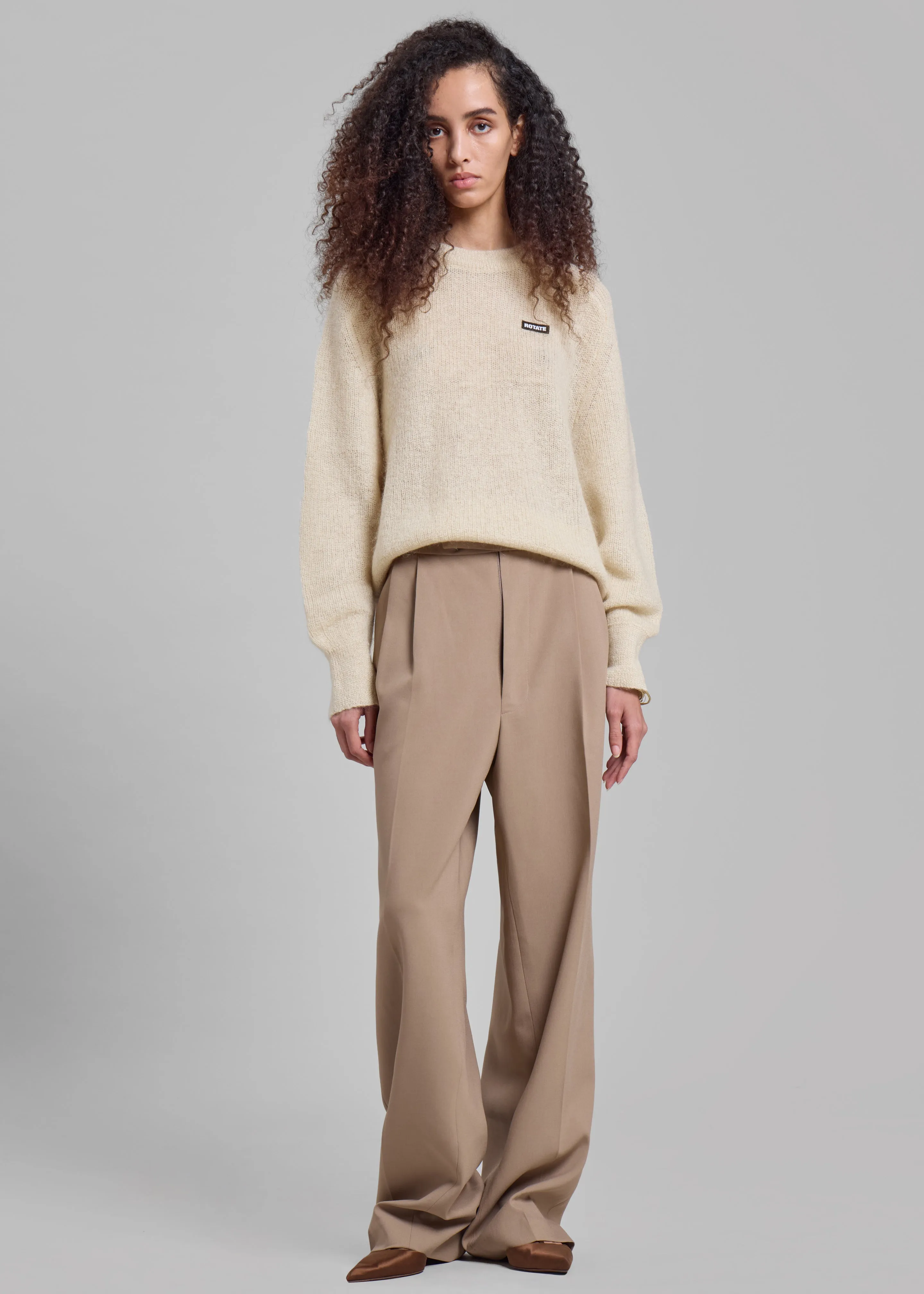 Rotate Light Knit Logo Sweater - Egret sold by Frankie Shop product image thumbnail 5