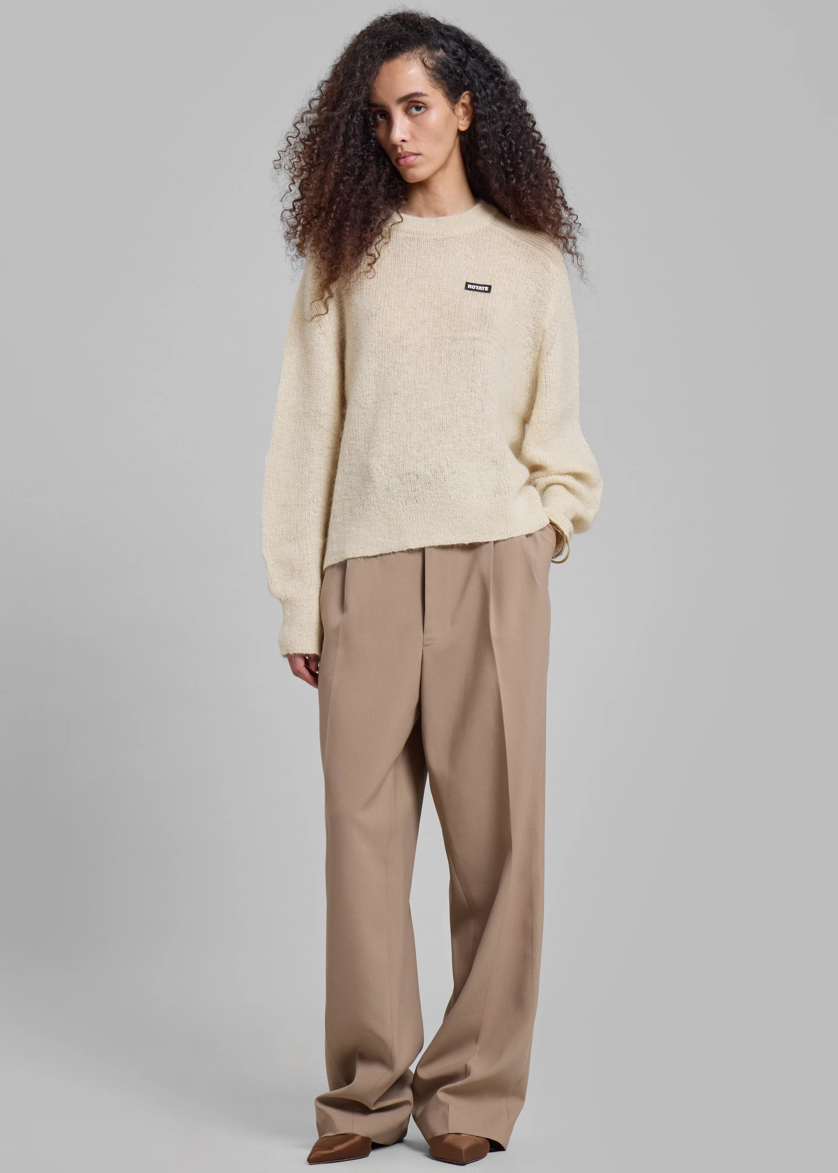 Rotate Light Knit Logo Sweater - Egret sold by Frankie Shop product image thumbnail 4