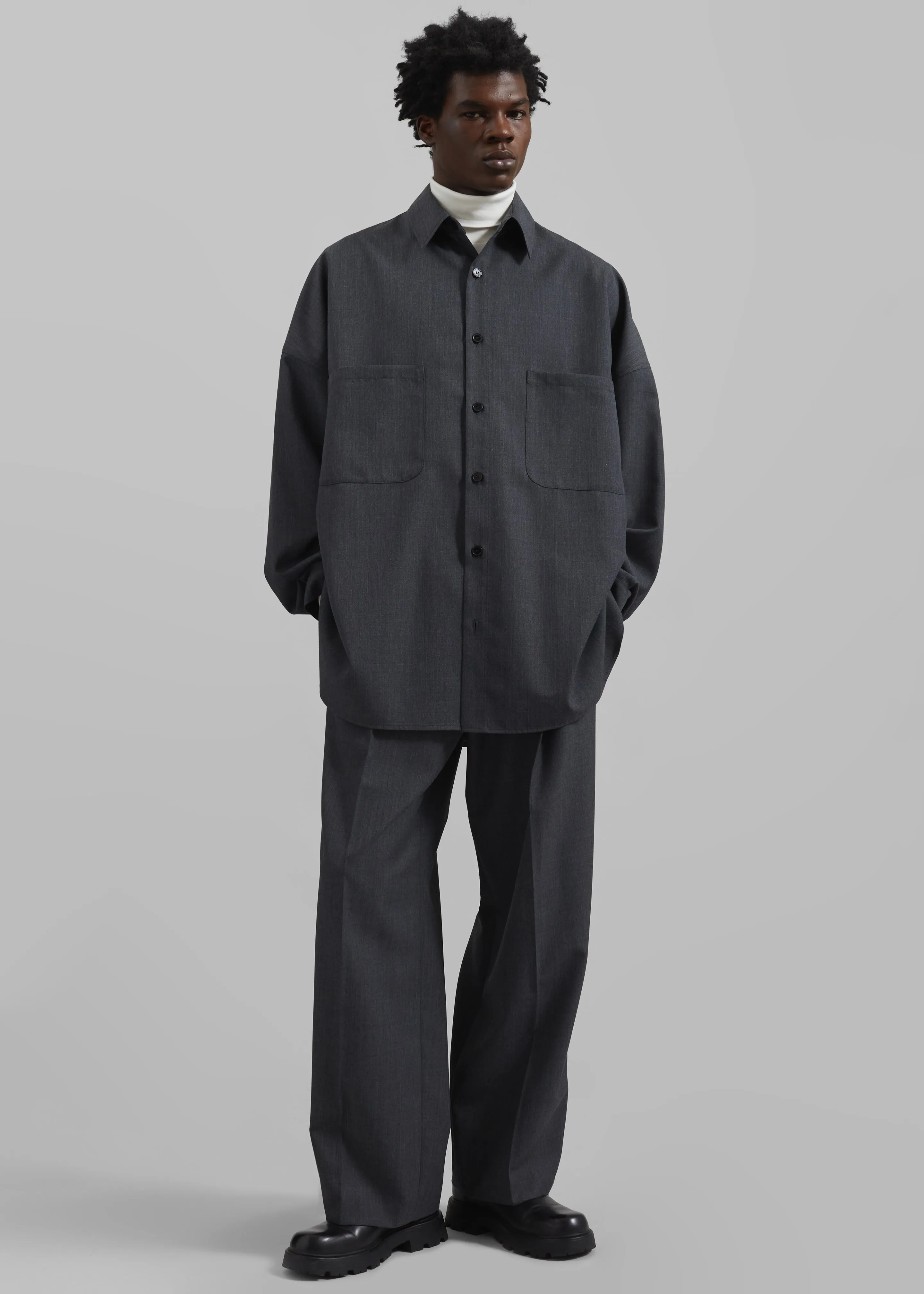 Milton Wool Blend Trousers - Dark Grey sold by Frankie Shop product image thumbnail 5