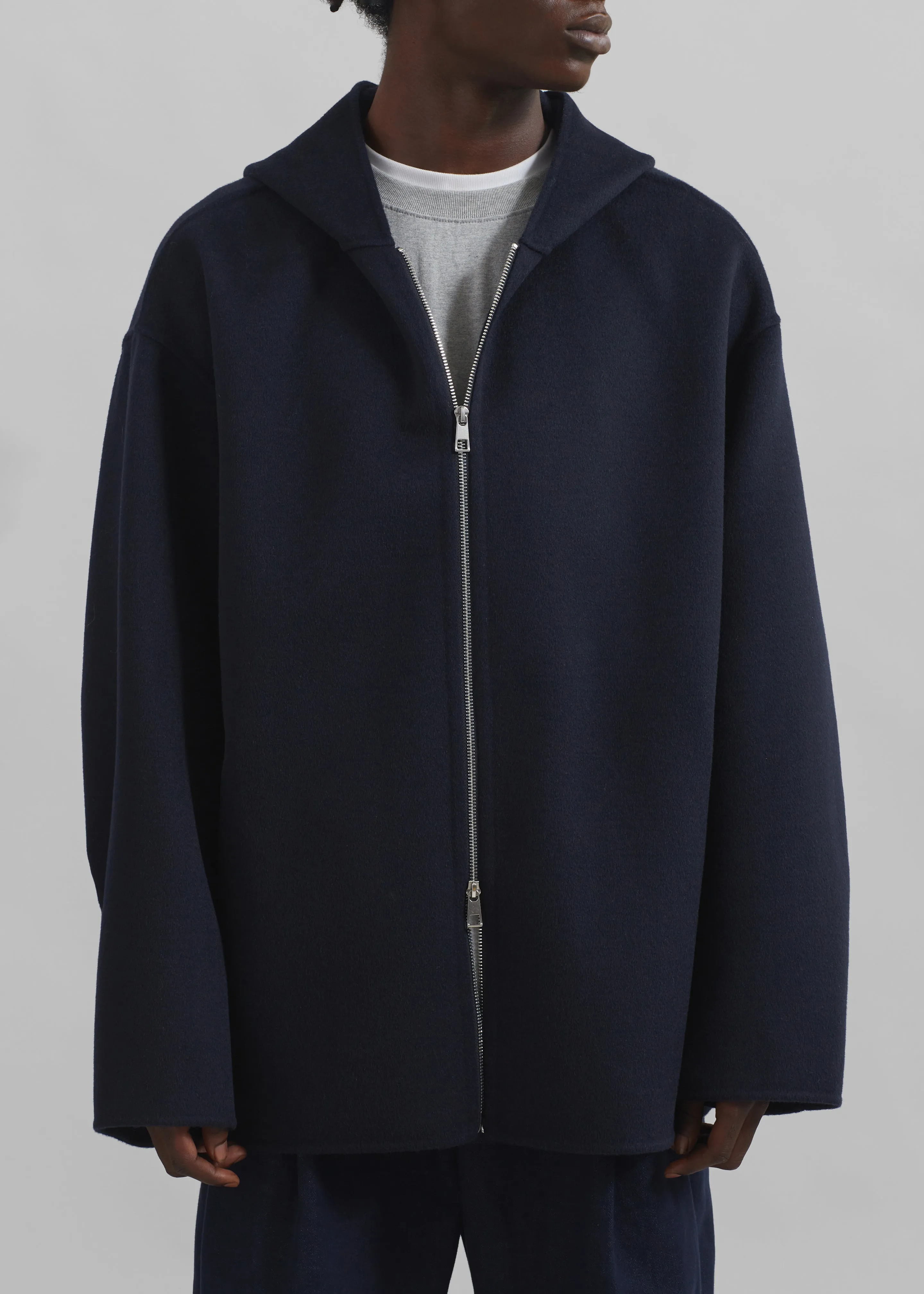 Rye Hooded Wool Jacket - Navy sold by Frankie Shop product image thumbnail 2