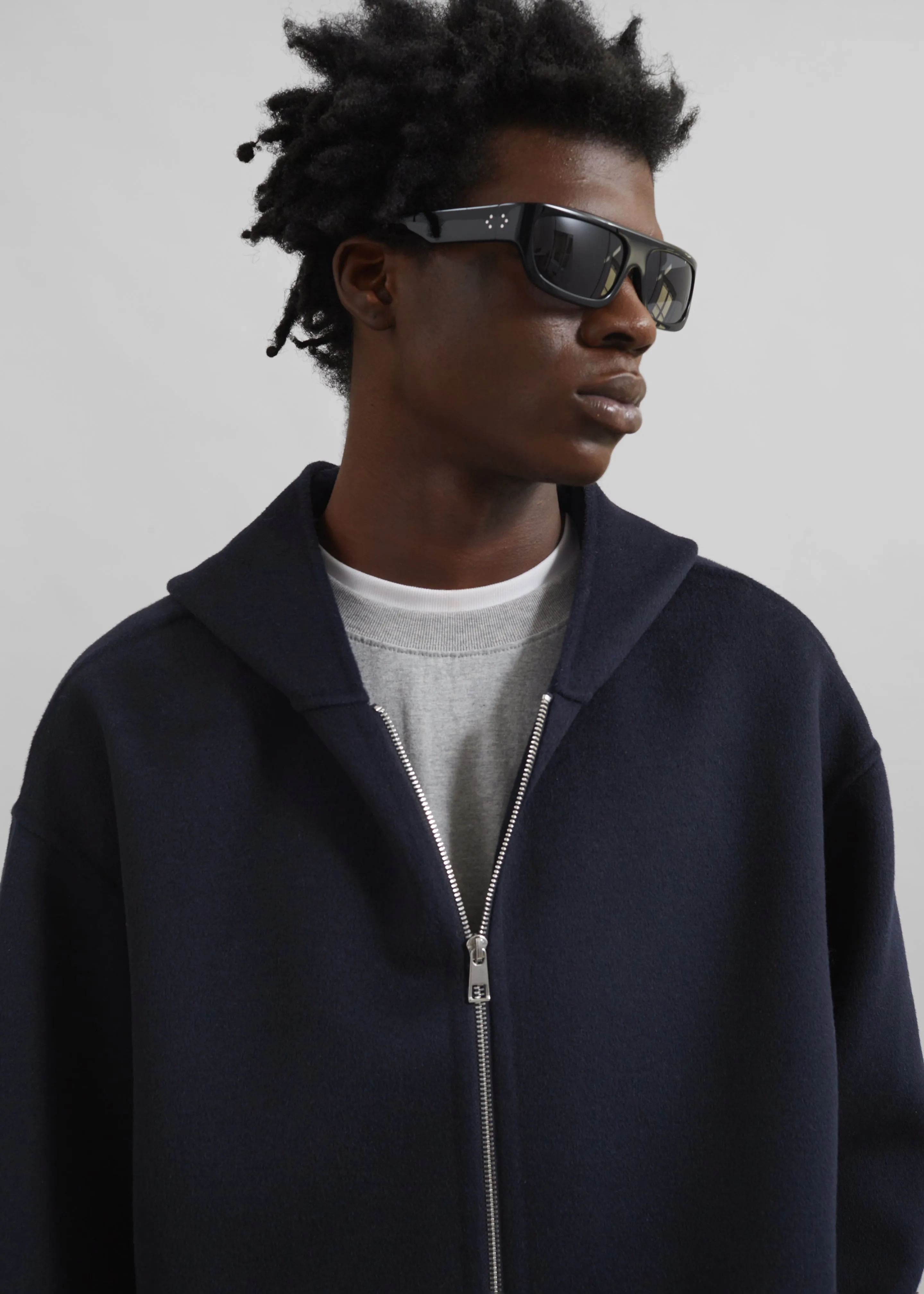 Rye Hooded Wool Jacket - Navy sold by Frankie Shop product image thumbnail 5