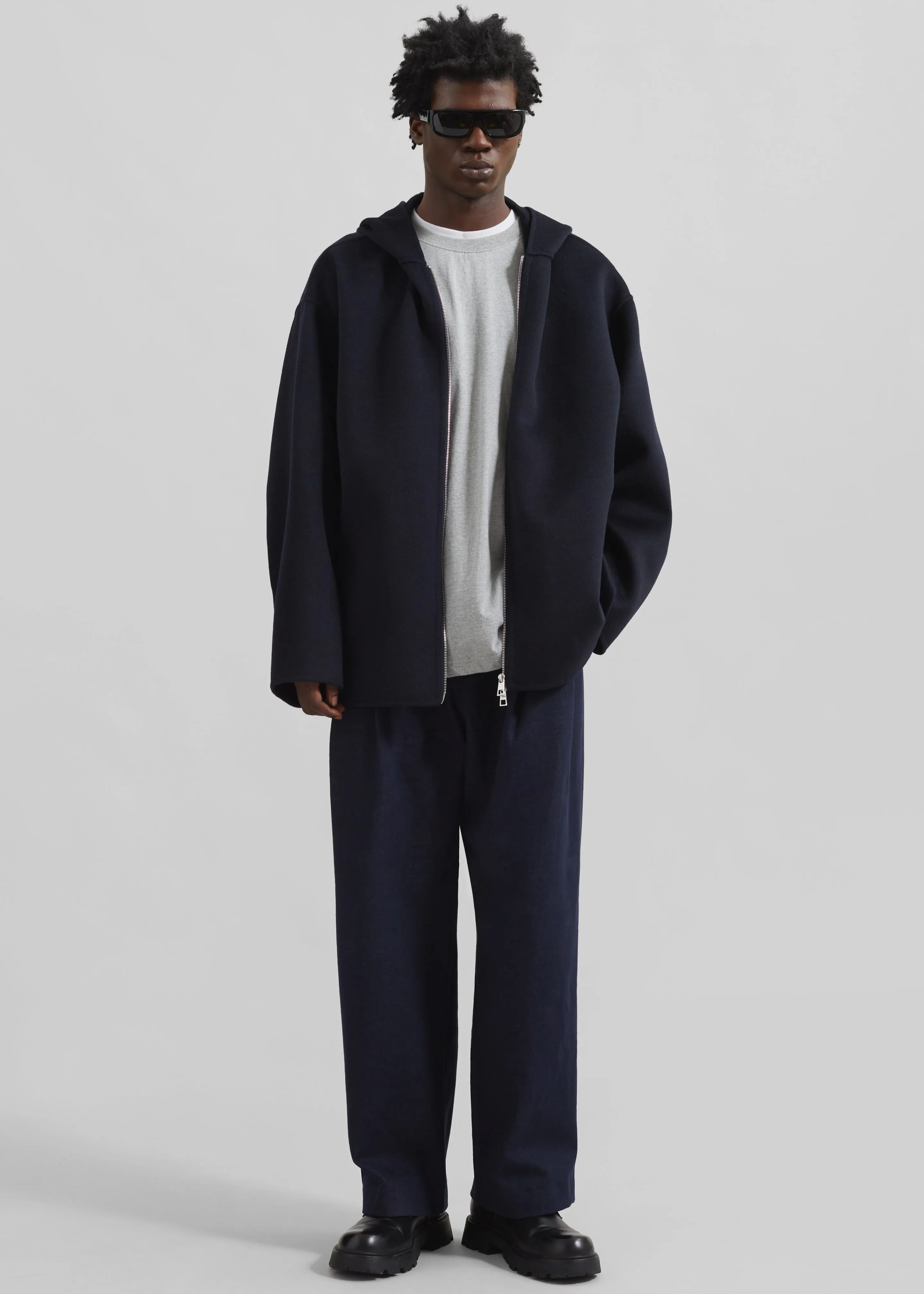 Rye Hooded Wool Jacket - Navy sold by Frankie Shop product image thumbnail 3