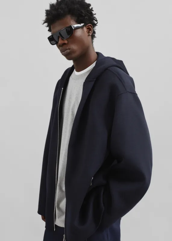 Rye Hooded Wool Jacket - Navy sold by Frankie Shop