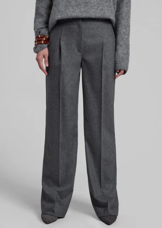 Loulou Studio Juno Flannel Trousers - Grey sold by Frankie Shop