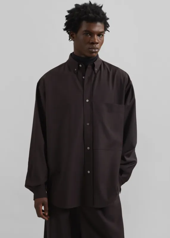 Dalton Wool Blend Shirt - Brown sold by Frankie Shop