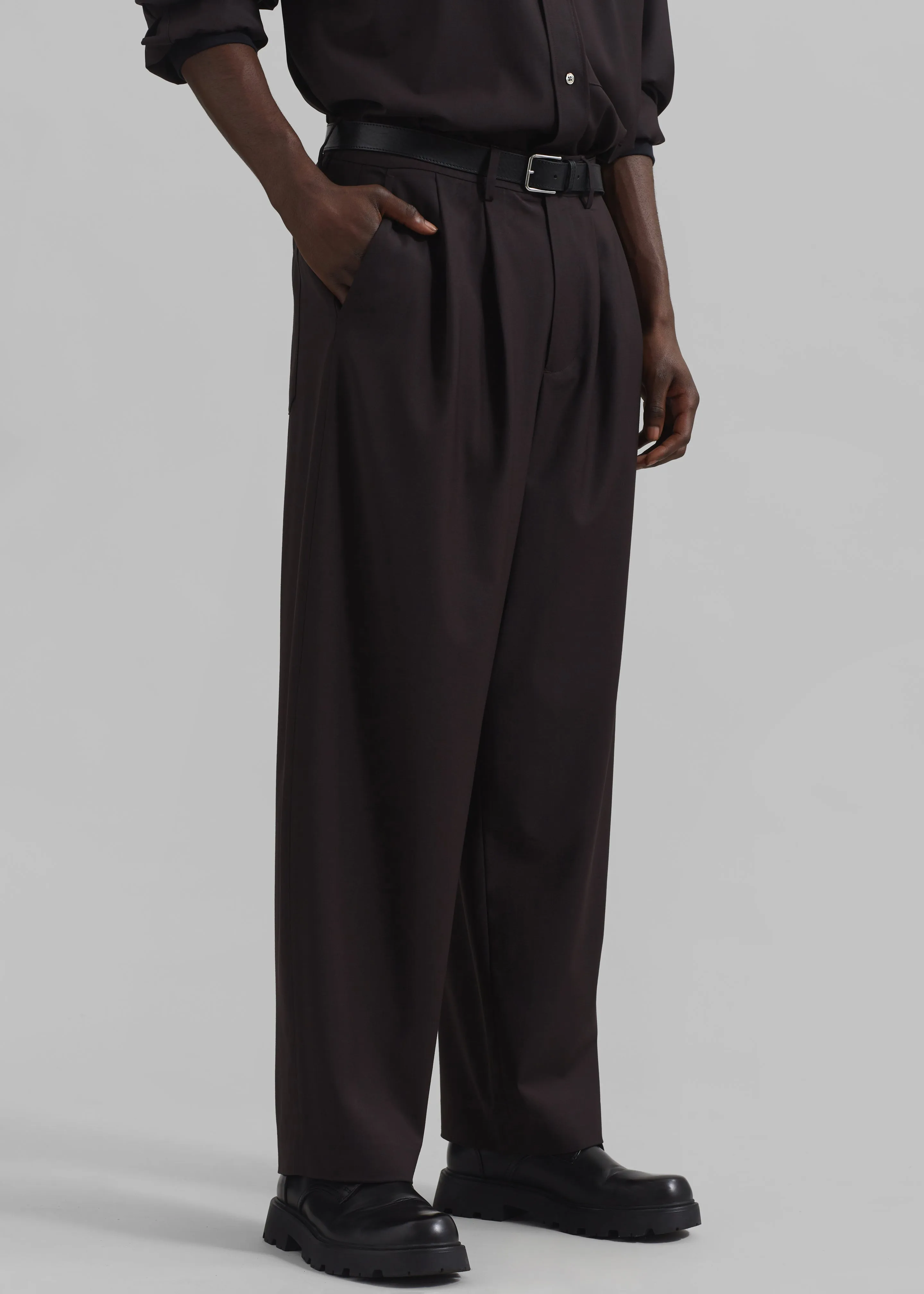 Dalton Wool Blend Trousers - Brown sold by Frankie Shop product image thumbnail 4