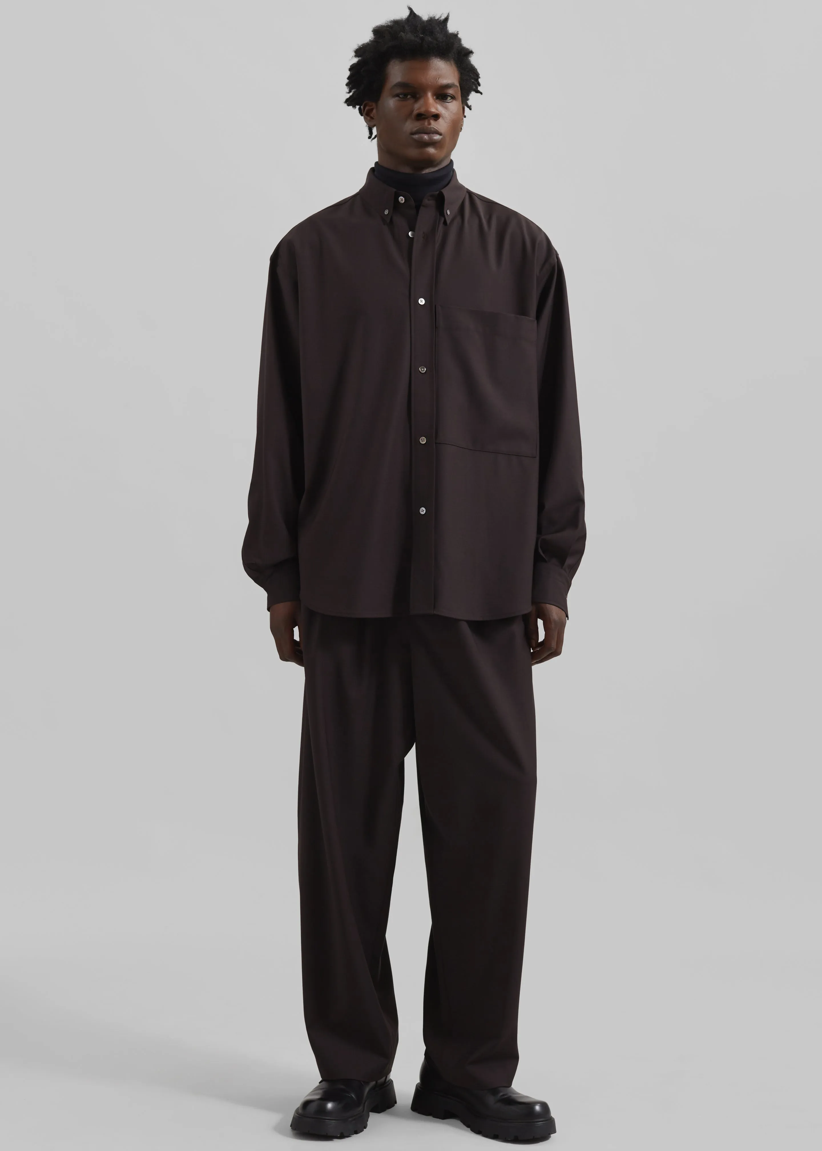 Dalton Wool Blend Trousers - Brown sold by Frankie Shop product image thumbnail 5