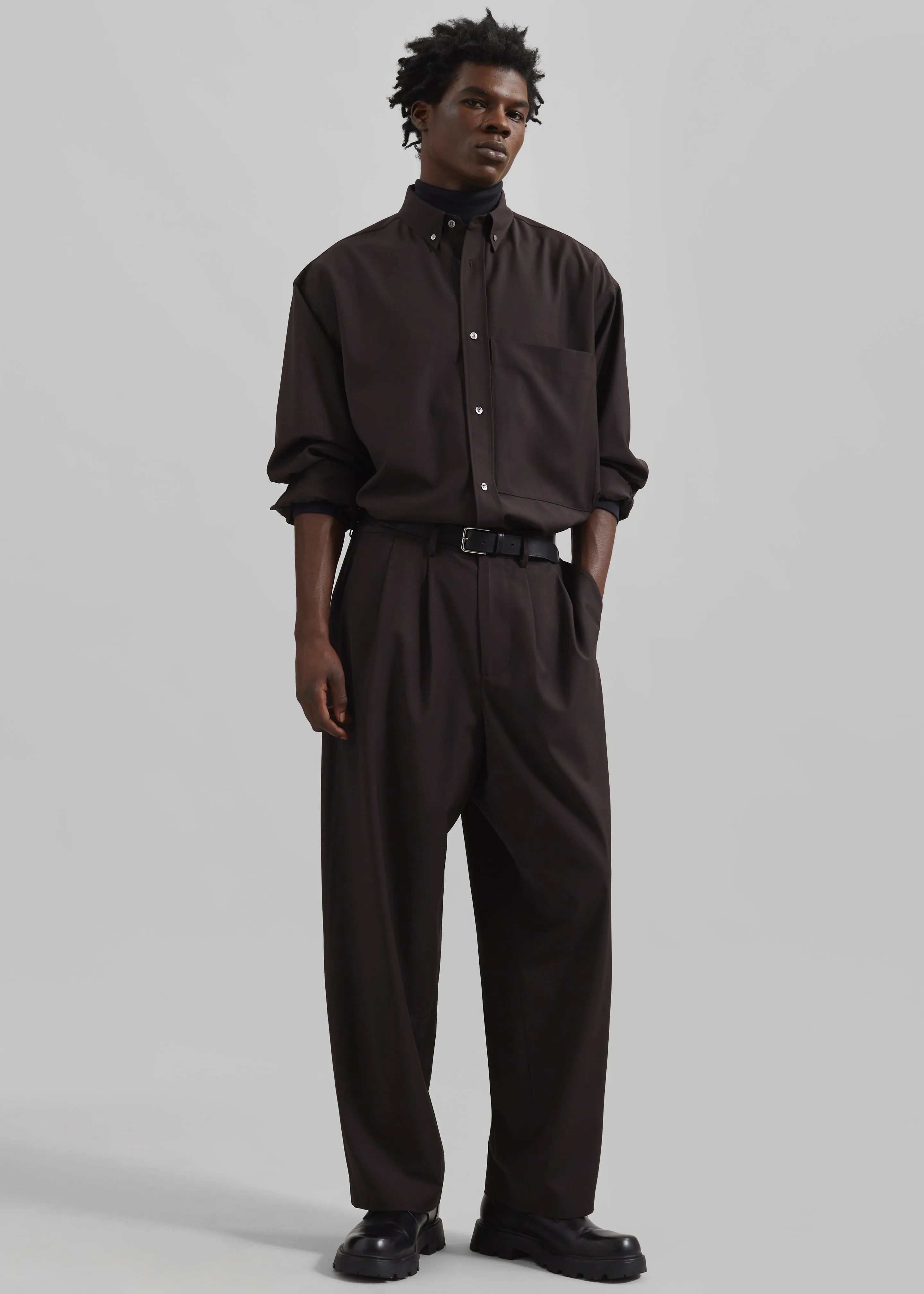 Dalton Wool Blend Trousers - Brown sold by Frankie Shop product image thumbnail 3