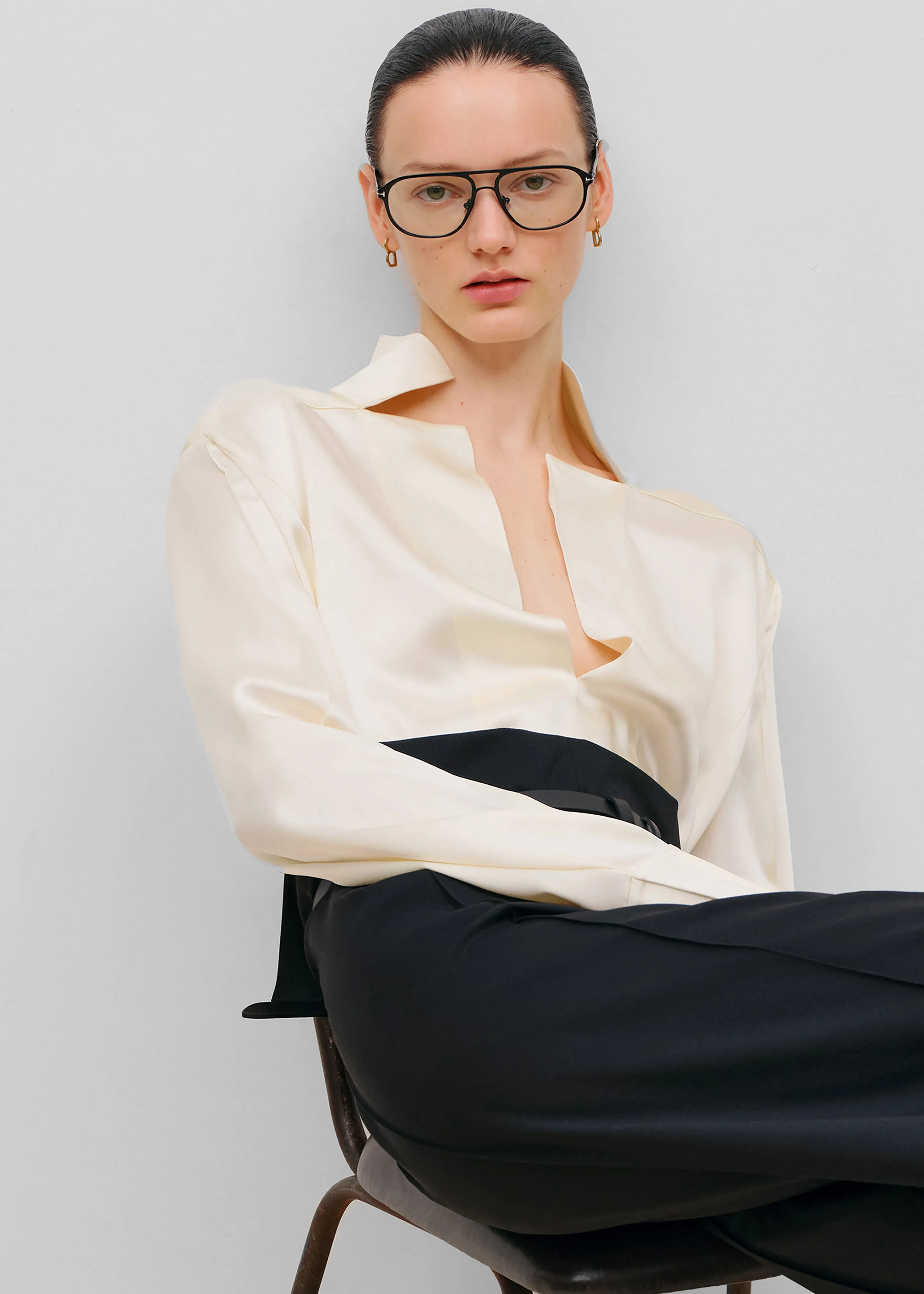 Bevza Stand-Collar Blouse - Vanilla sold by Frankie Shop product image thumbnail 4