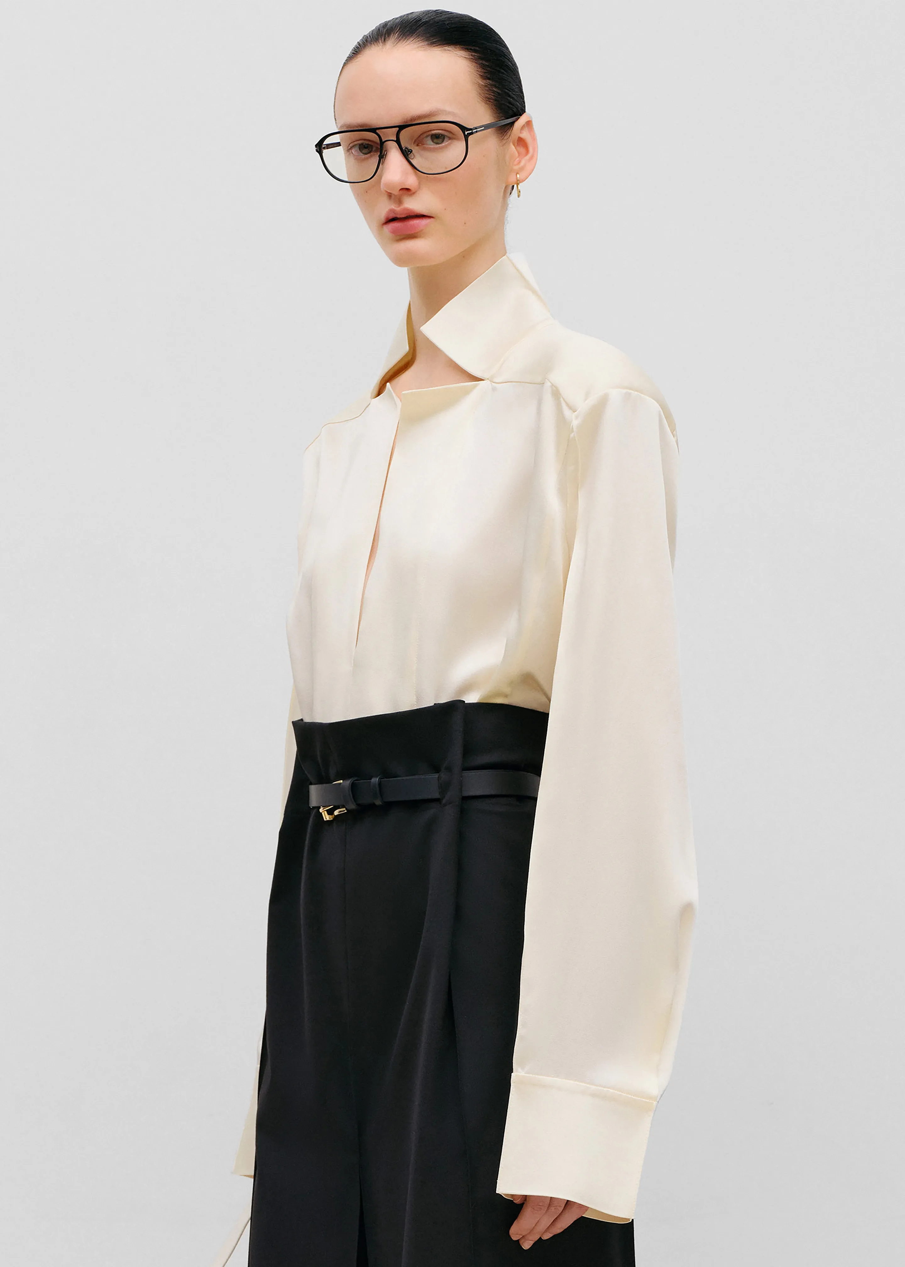 Bevza Stand-Collar Blouse - Vanilla sold by Frankie Shop product image thumbnail 2