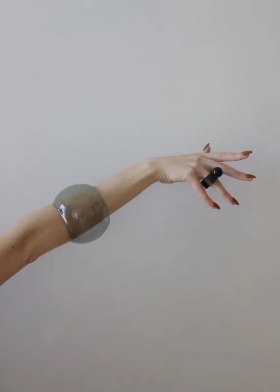 Arc Objects Exclamation Bangle - Transparent Black made by Frankie Shop