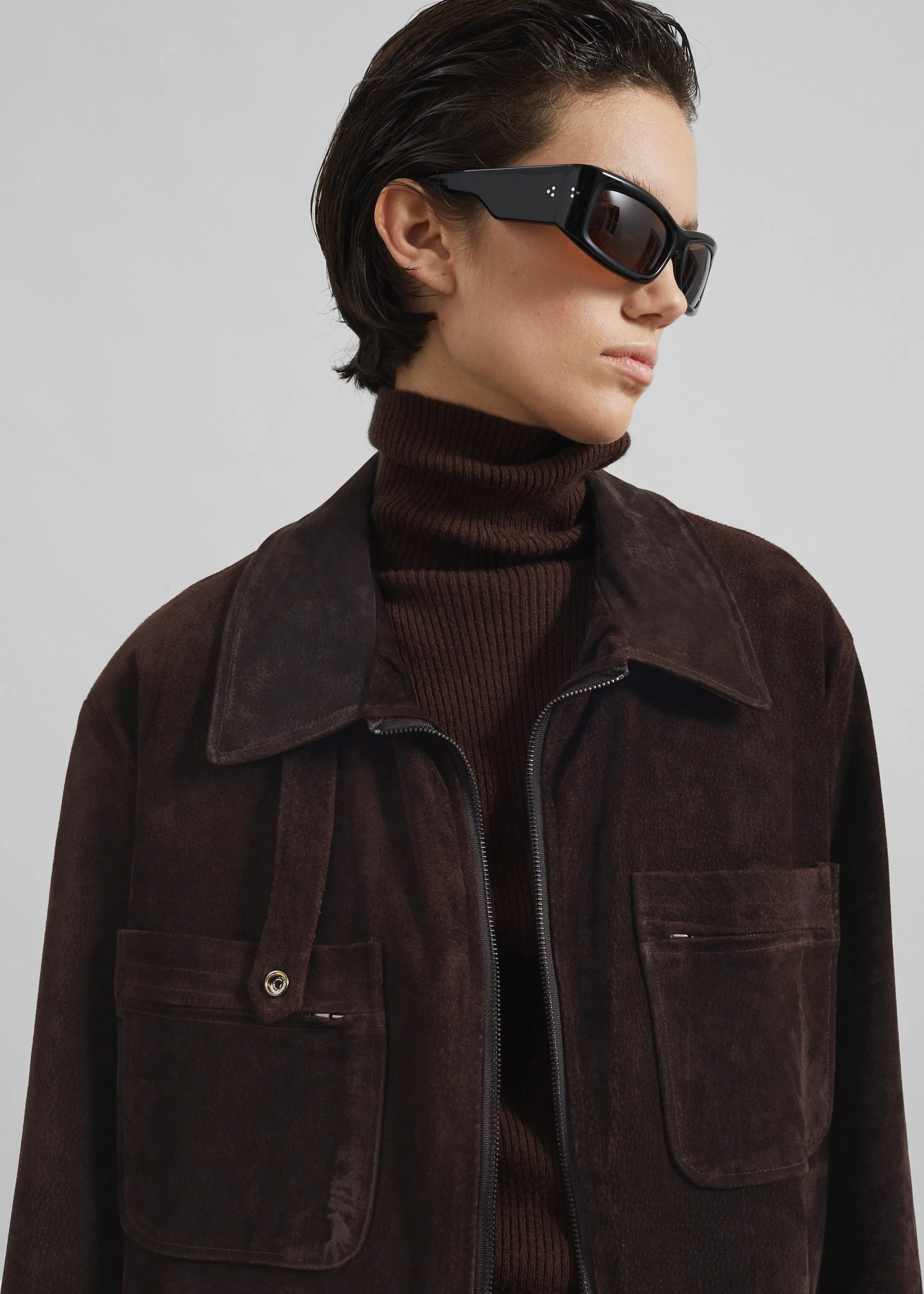 Haillot Suede Long Jacket - Brown sold by Frankie Shop product image thumbnail 4