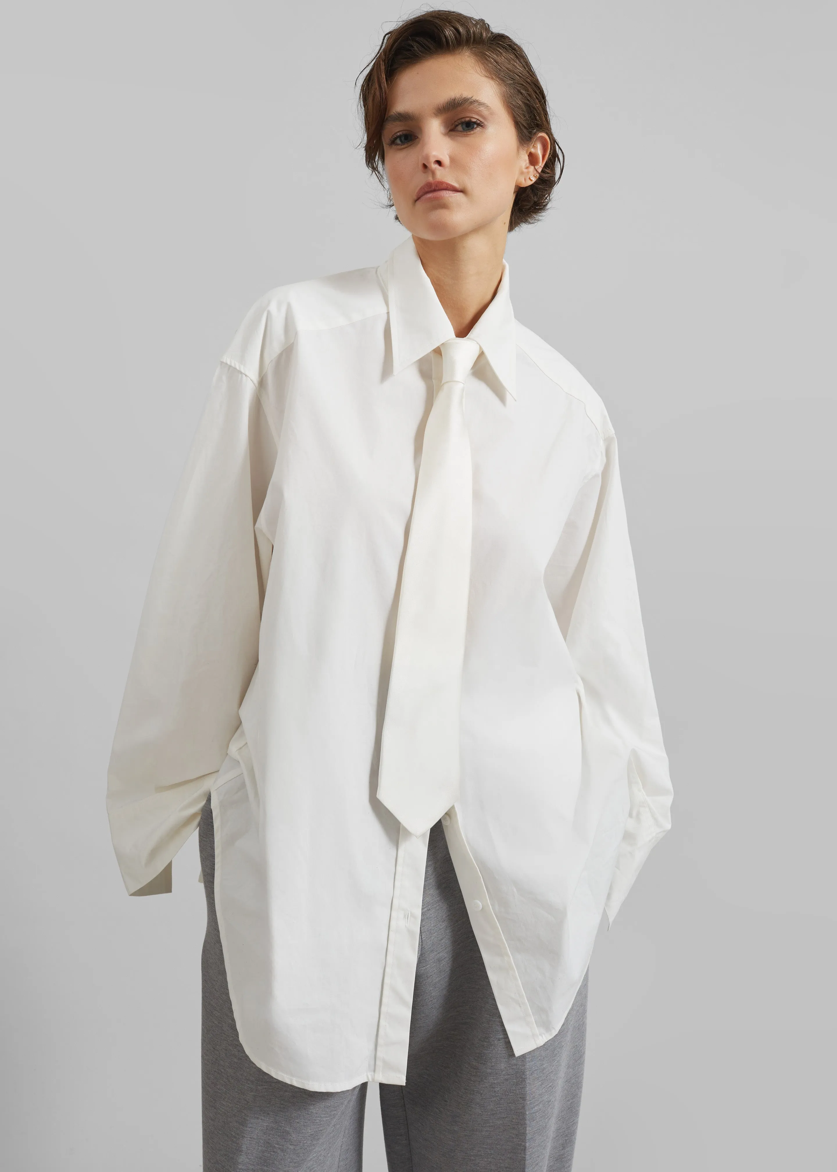 Nea Silk Tie - White sold by Frankie Shop