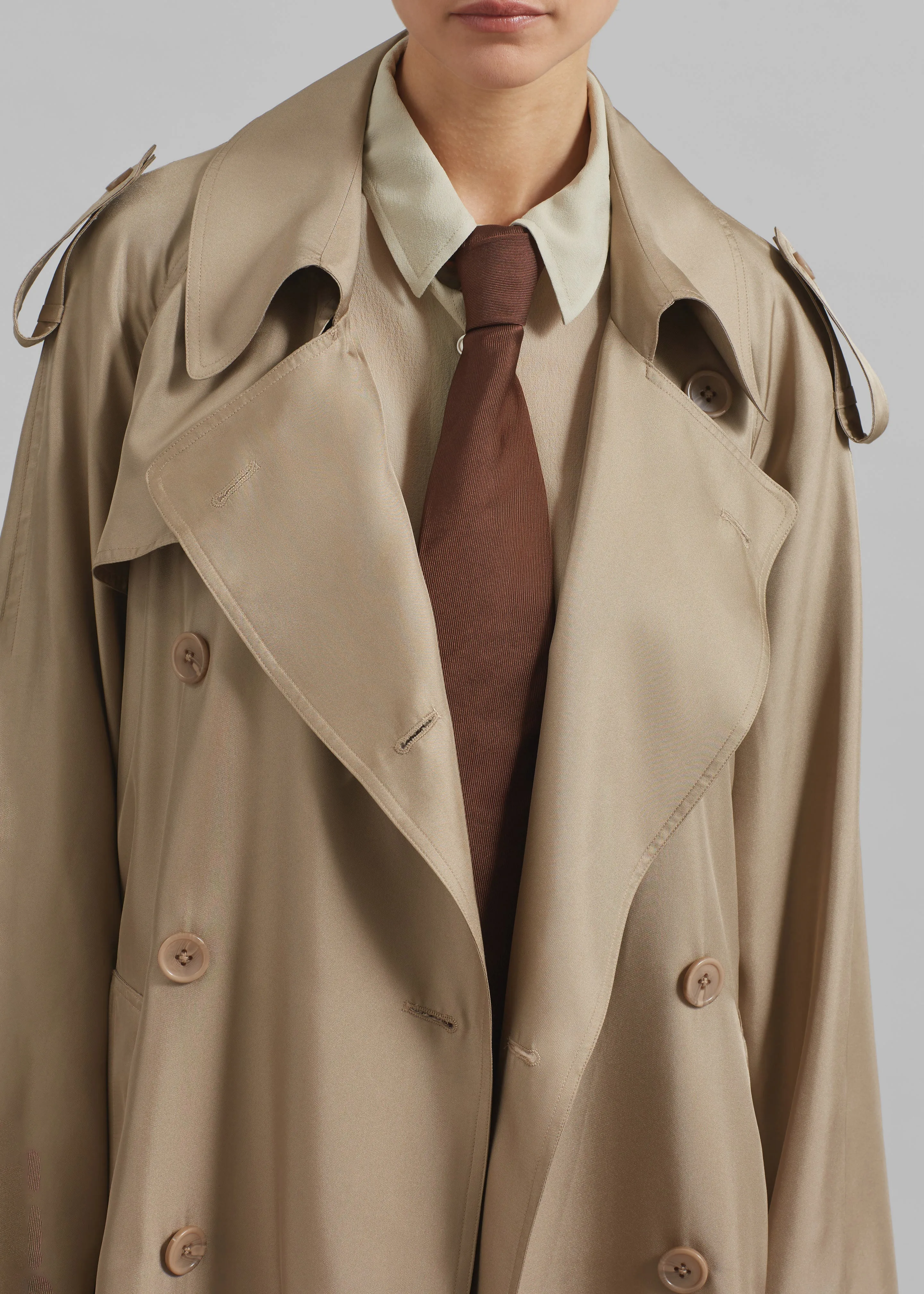 Nea Silk Tie - Brown sold by Frankie Shop product image thumbnail 2