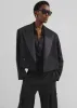 Rosmont Shimmer Cropped Smoking Jacket - Black sold by Frankie Shop