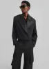 Rosmont Shimmer Cropped Smoking Jacket - Black sold by Frankie Shop