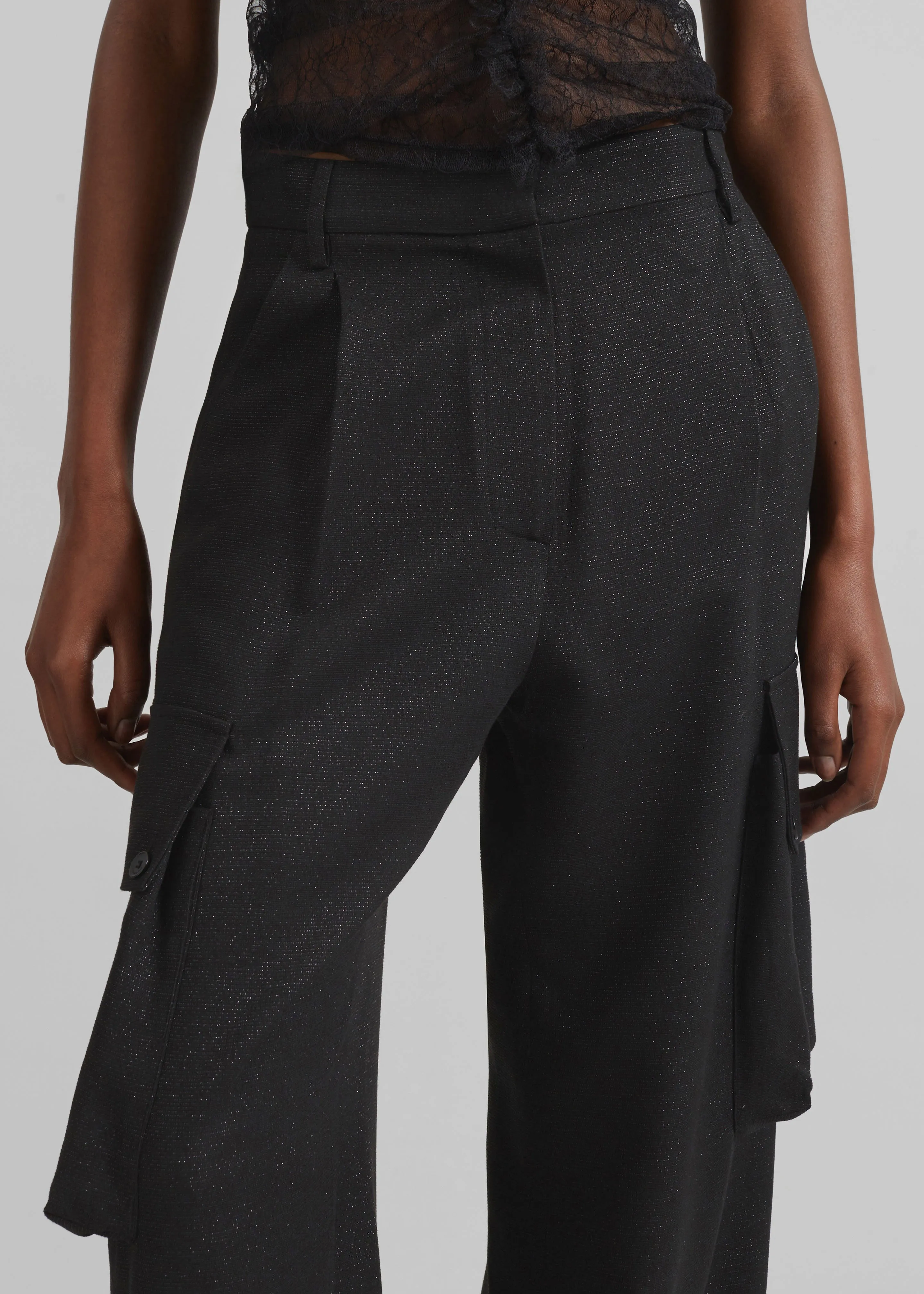 Lestel Shimmer Cargo Pants - Black sold by Frankie Shop product image thumbnail 3