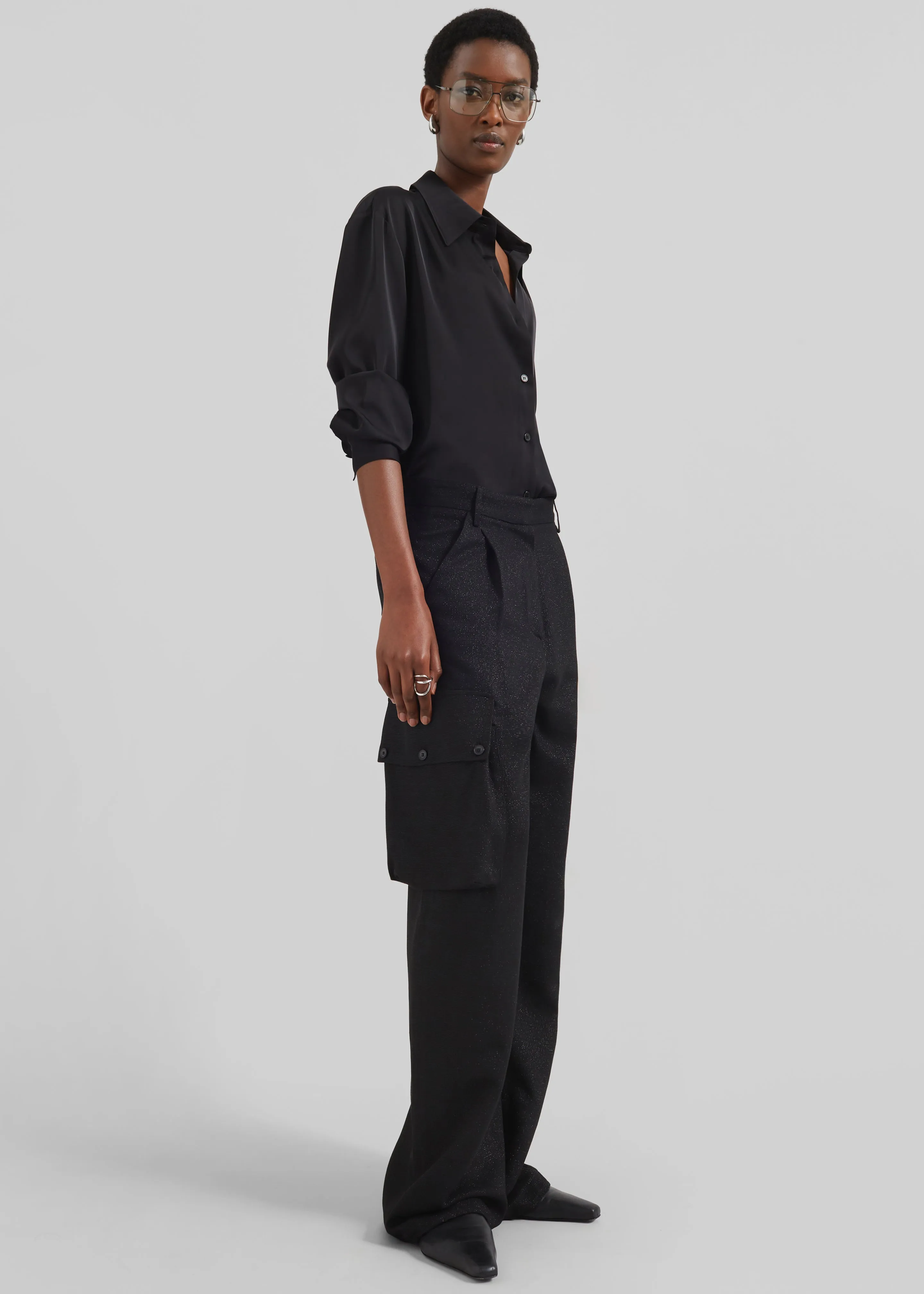 Lestel Shimmer Cargo Pants - Black sold by Frankie Shop product image thumbnail 5