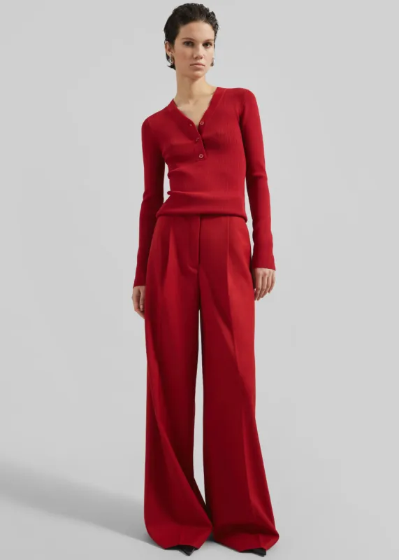 Kamila Wide Leg Trousers - Red sold by Frankie Shop