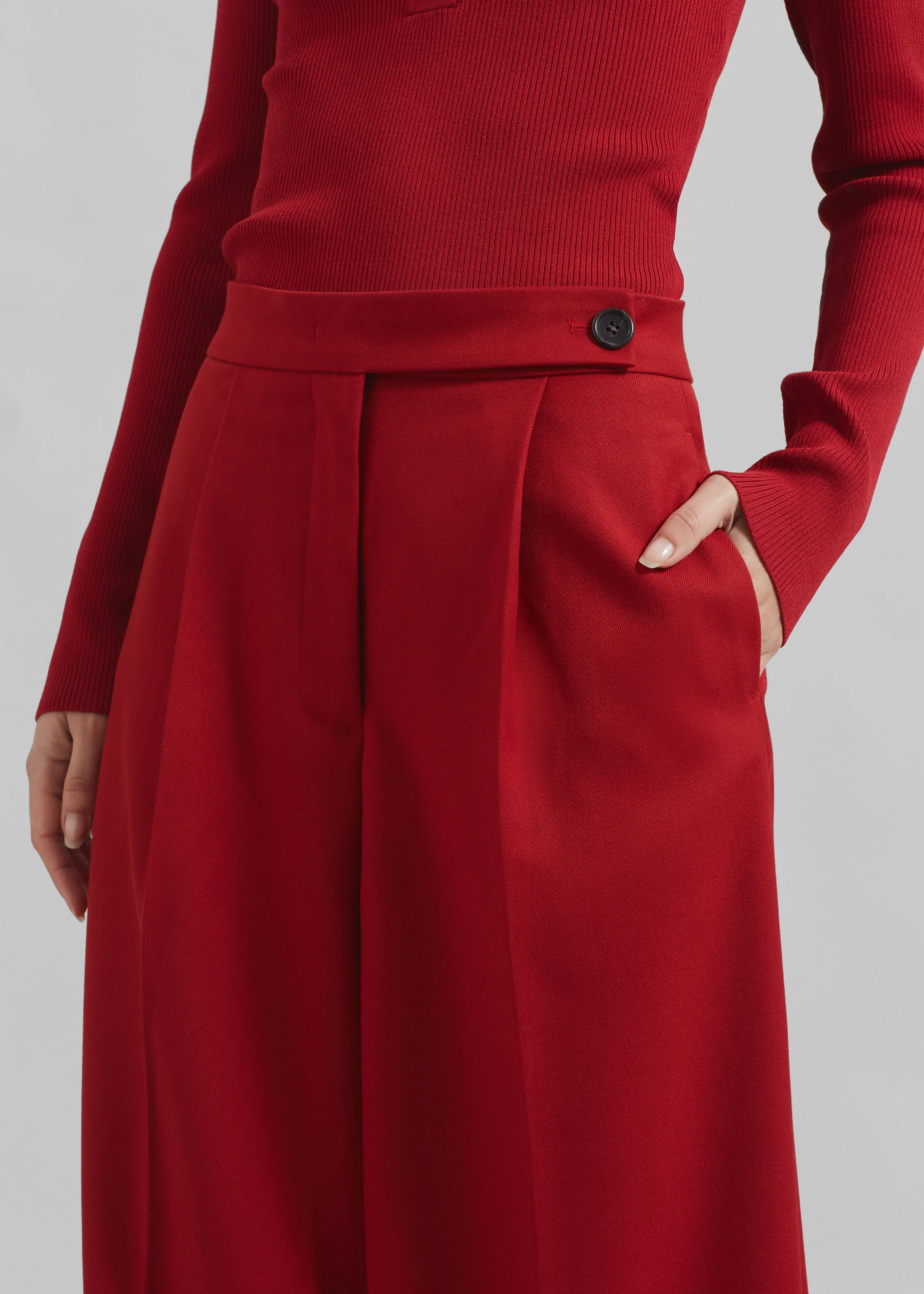 Kamila Wide Leg Trousers - Red sold by Frankie Shop product image thumbnail 5