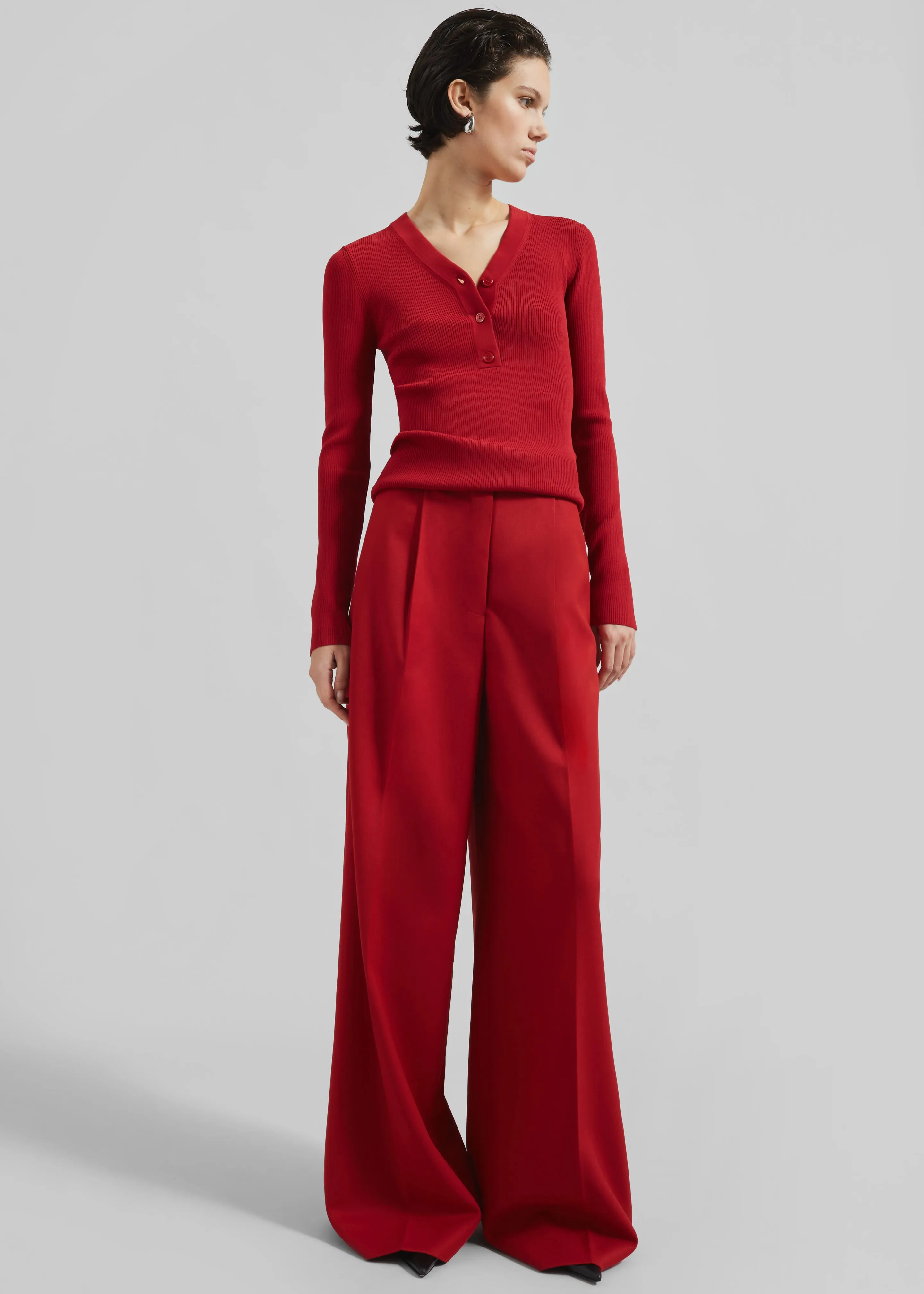 Kamila Wide Leg Trousers - Red sold by Frankie Shop product image thumbnail 4