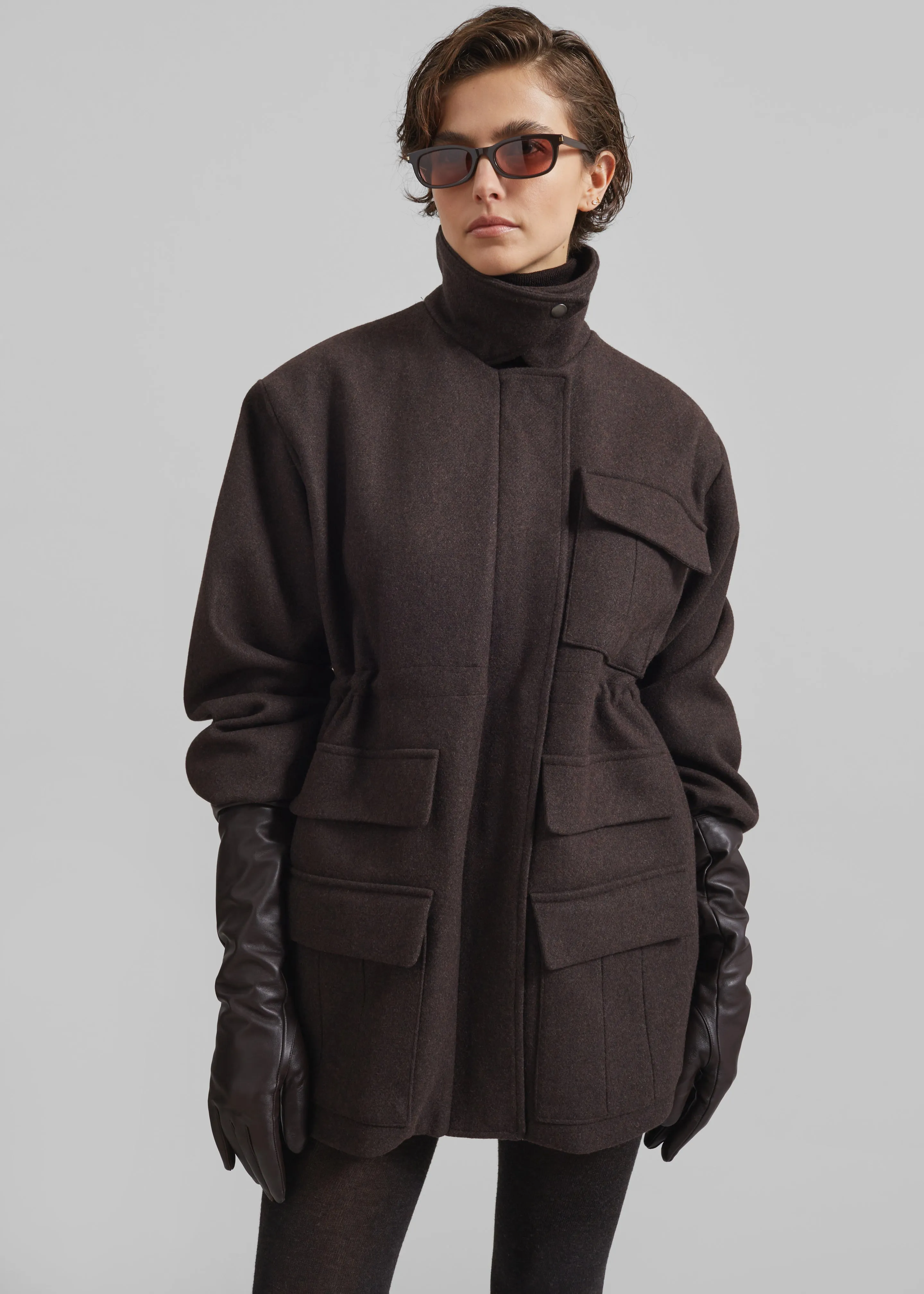 Jorna Long Leather Gloves - Brown sold by Frankie Shop product image thumbnail 5