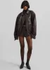 Naica Padded Faux Leather Jacket - Brown sold by Frankie Shop