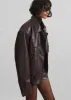 Naica Padded Faux Leather Jacket - Brown sold by Frankie Shop