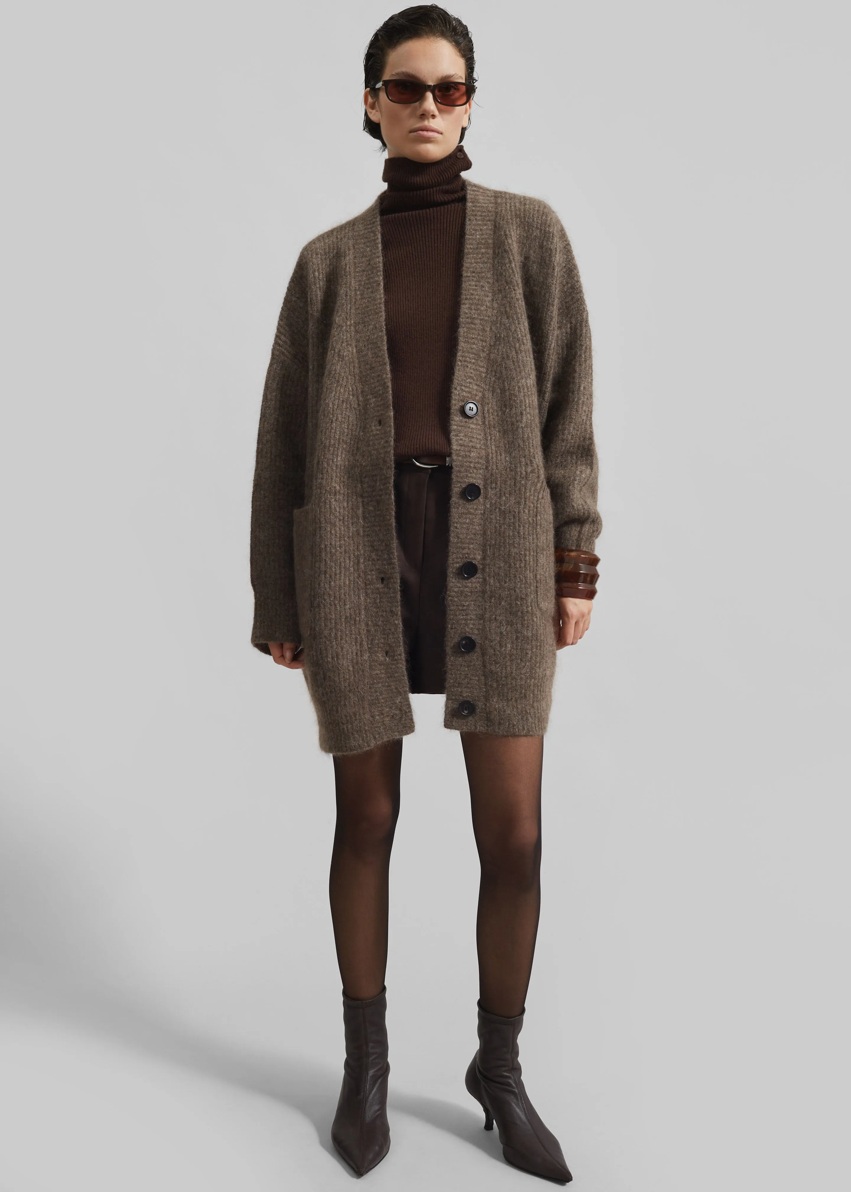 Ruhr Oversized Mohair Cardigan - Brown sold by Frankie Shop