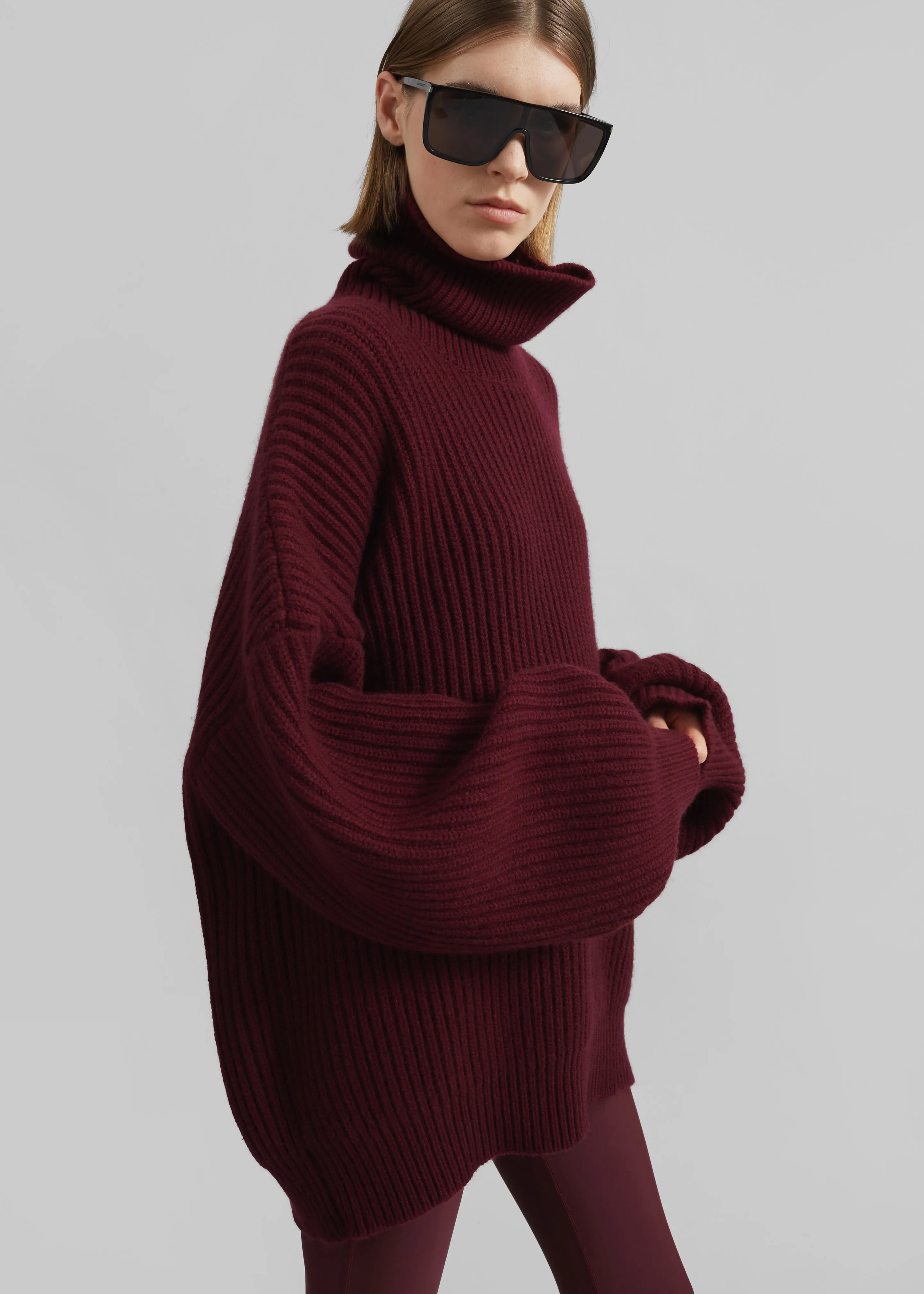Olney Oversized Wool Turtleneck - Burgundy sold by Frankie Shop product image thumbnail 2