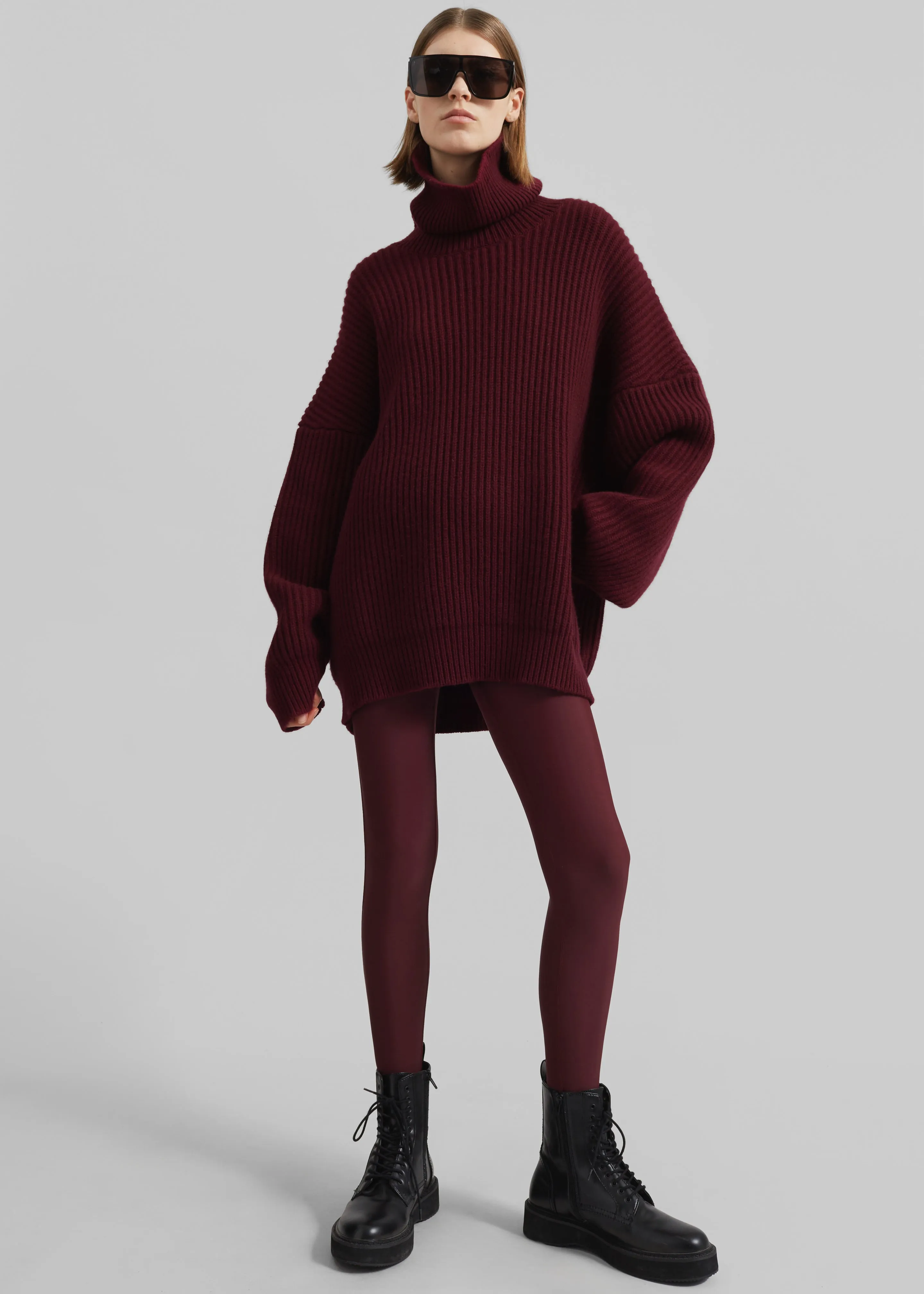 Olney Oversized Wool Turtleneck - Burgundy sold by Frankie Shop