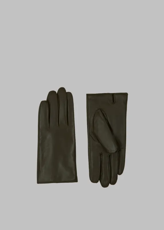 Norsjo Short Leather Gloves - Dark Olive sold by Frankie Shop