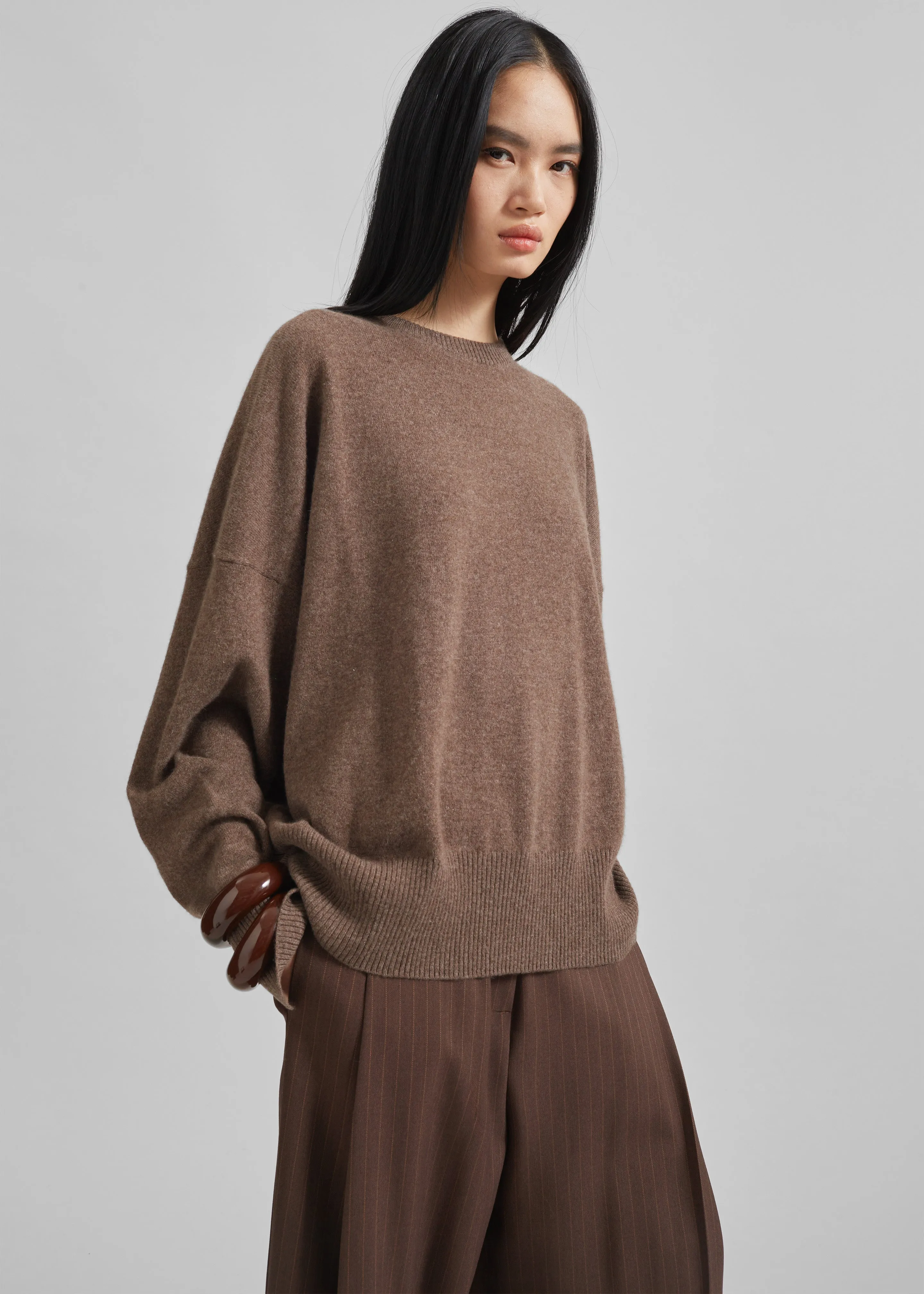Loulou Studio Anaa Cashmere Sweater - Wood sold by Frankie Shop product image thumbnail 2